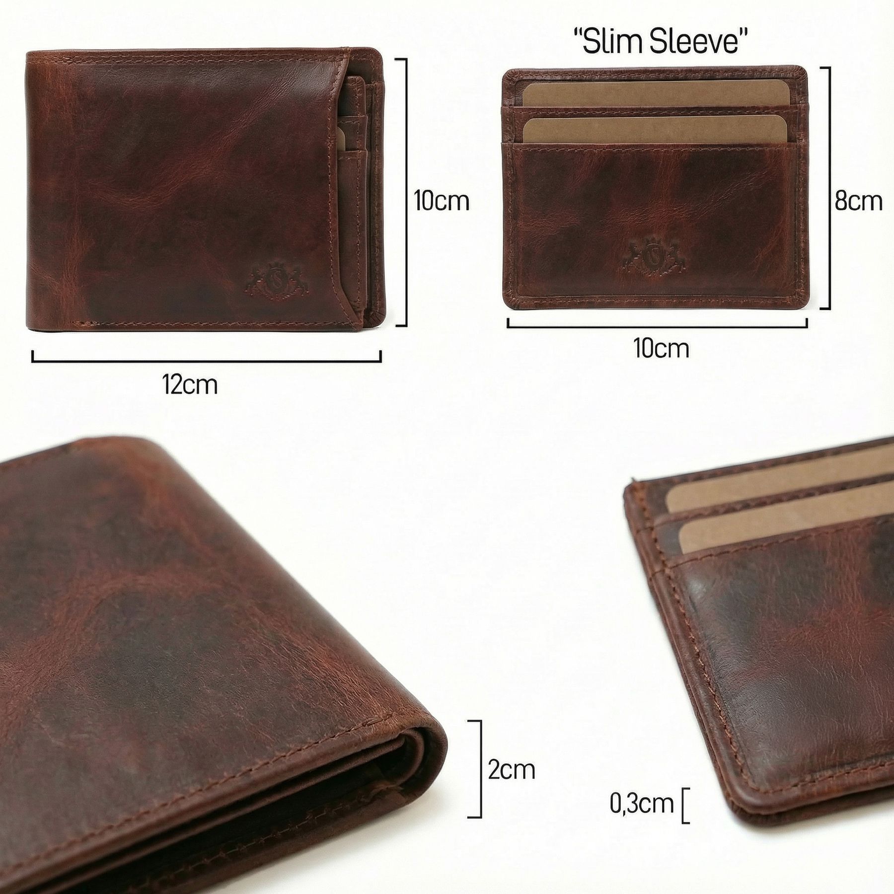 SID & VAIN Wallet Removable Card Holder RFID Protection Genuine Leather Wallet Extra Flat Design Men's Wallet JACOB