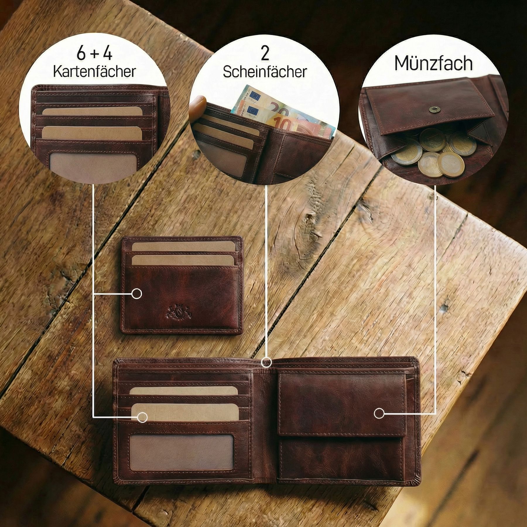 SID & VAIN Wallet Removable Card Holder RFID Protection Genuine Leather Wallet Extra Flat Design Men's Wallet JACOB