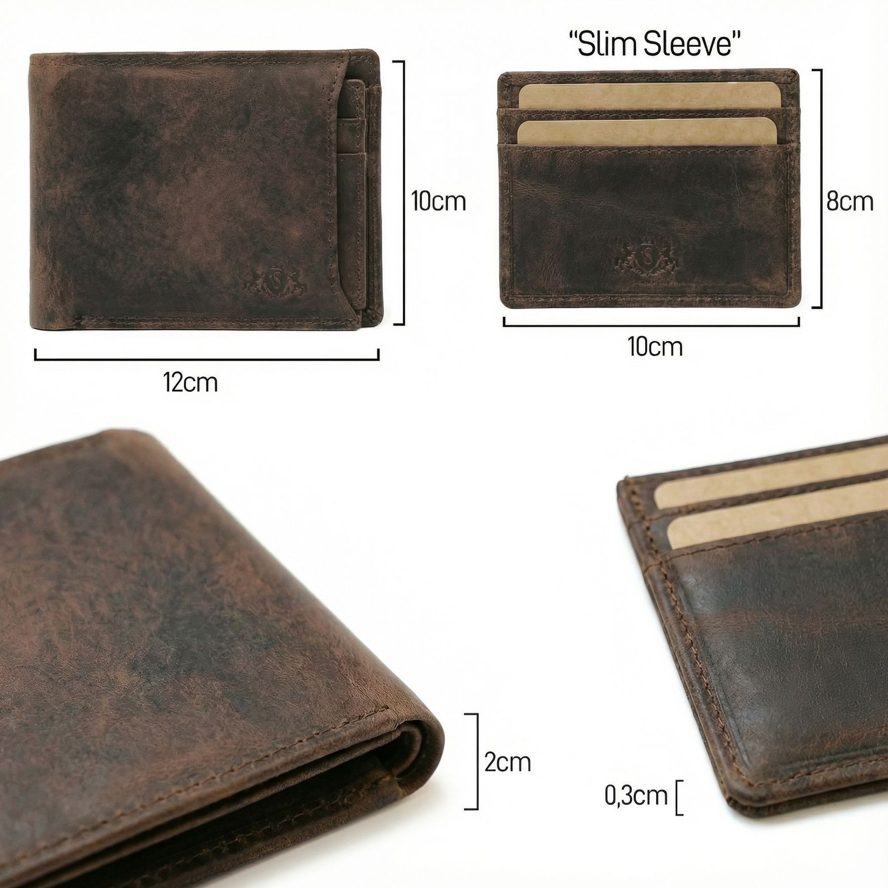 SID & VAIN Wallet Removable Card Holder RFID Protection Genuine Leather Wallet Extra Flat Design Men's Wallet JACOB