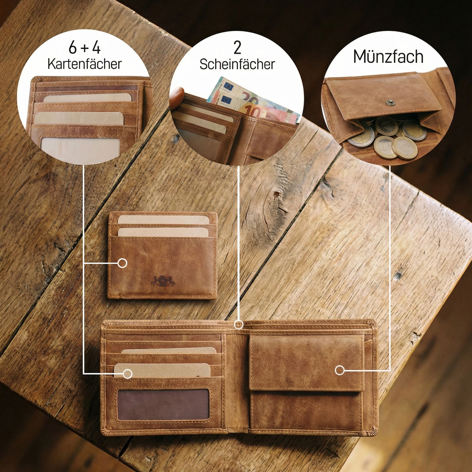 Geldbeutel Leder JACOB Kartenhalter