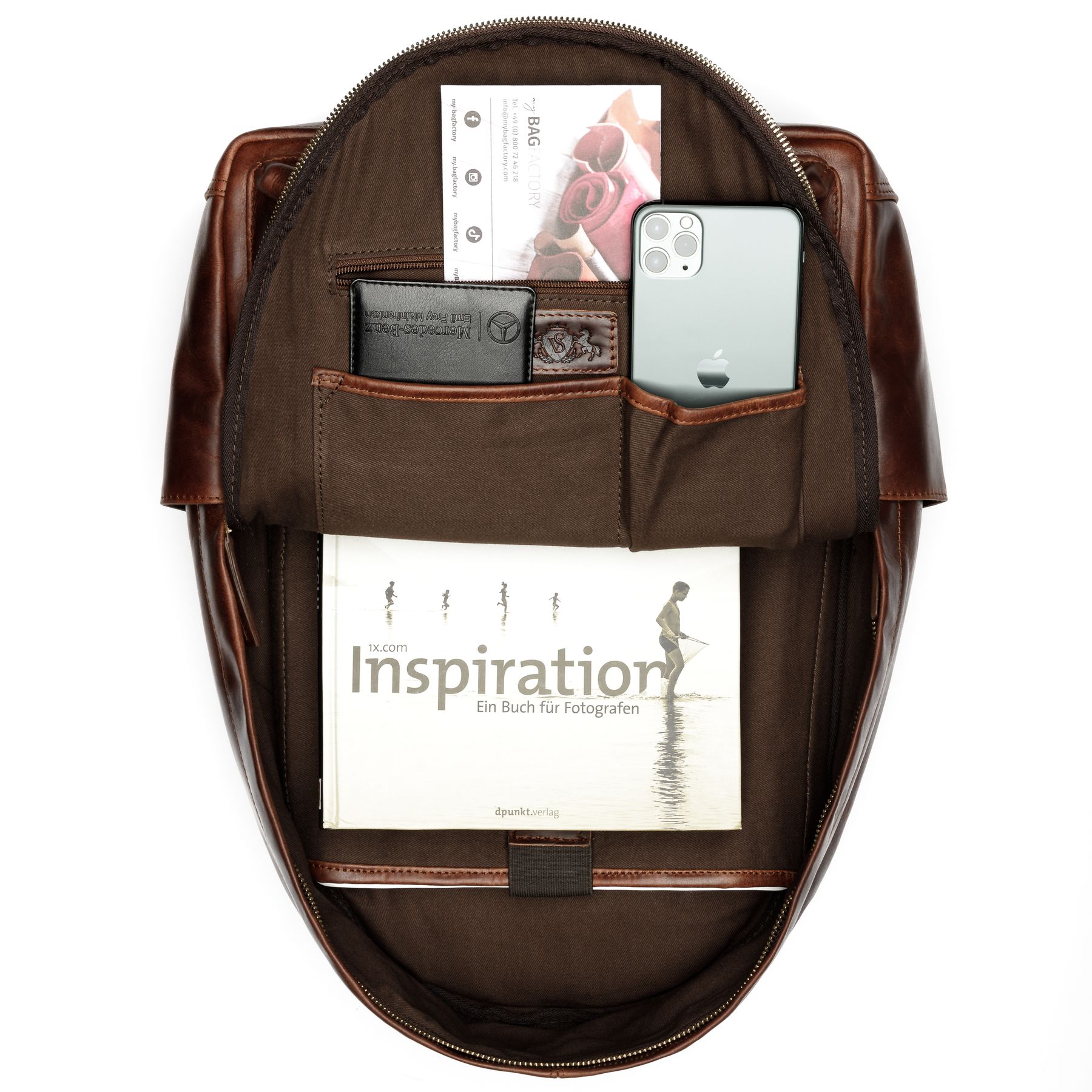 SID & VAIN Rucksack Leder-xl ARCHIE braun-cognac 27646