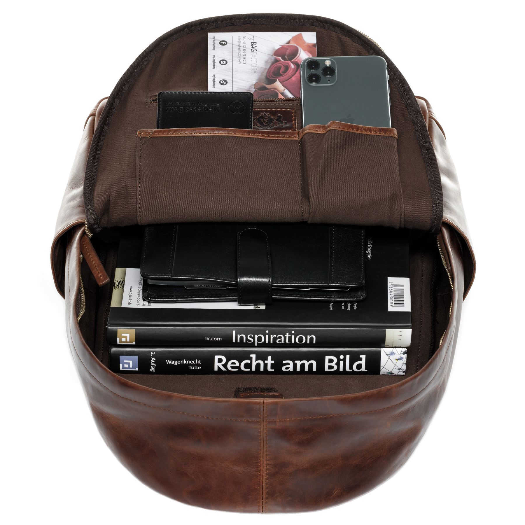 SID & VAIN Rucksack Leder-xl ARCHIE braun-cognac 27647