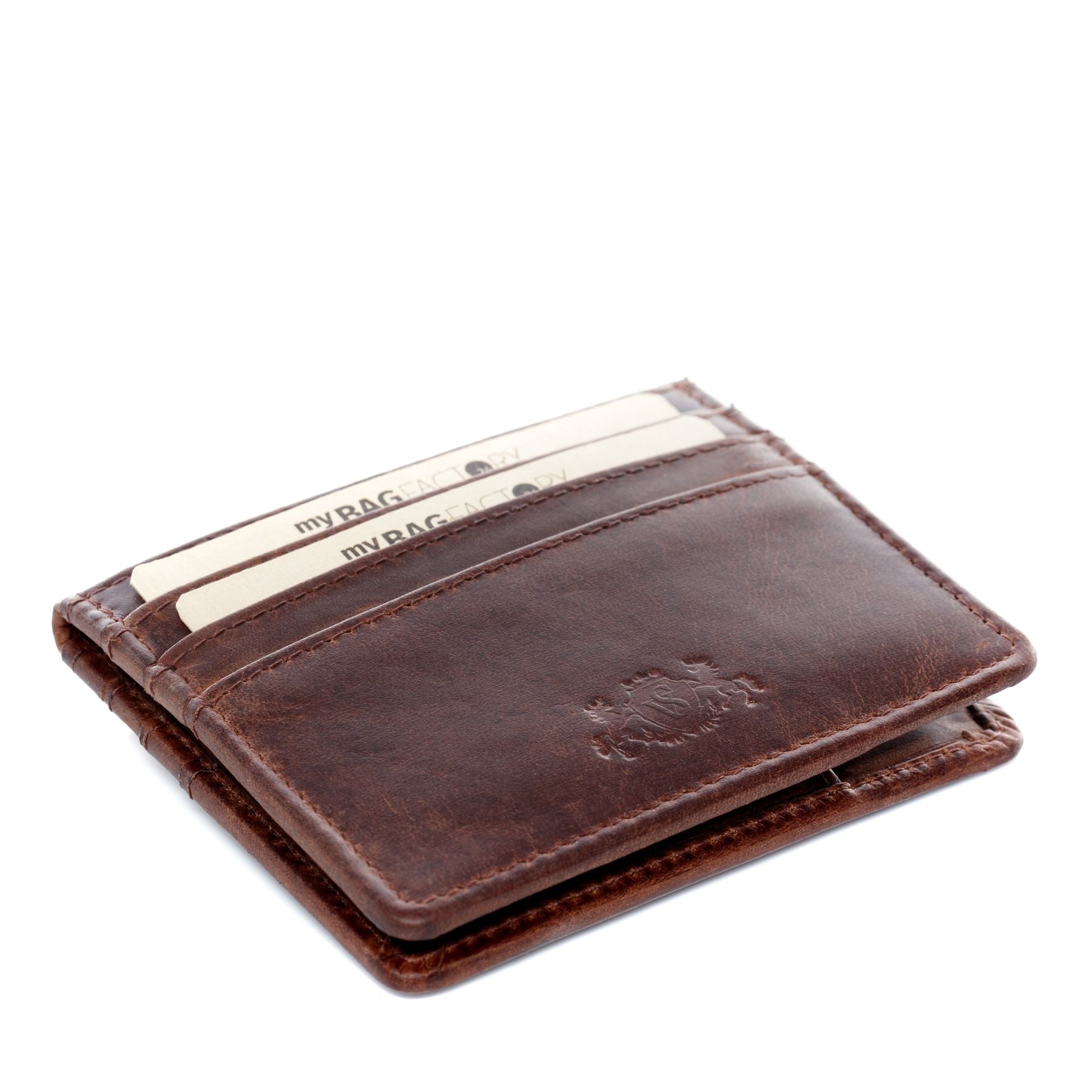 SID & VAIN Kartenetui Leder EARNEST braun hellbraun schwarz 20526