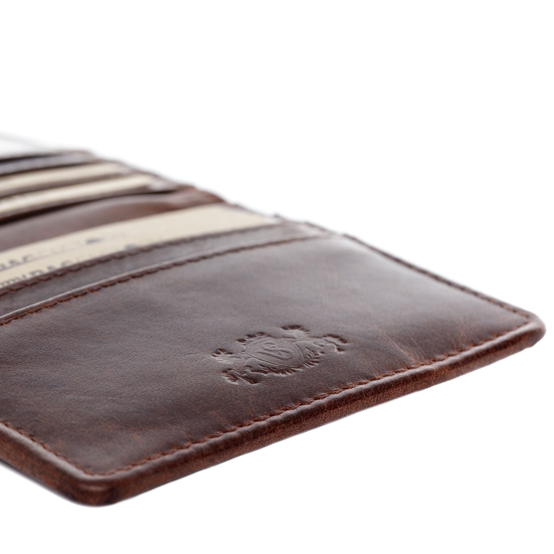 SID & VAIN Kartenetui Leder EARNEST braun hellbraun schwarz 20528