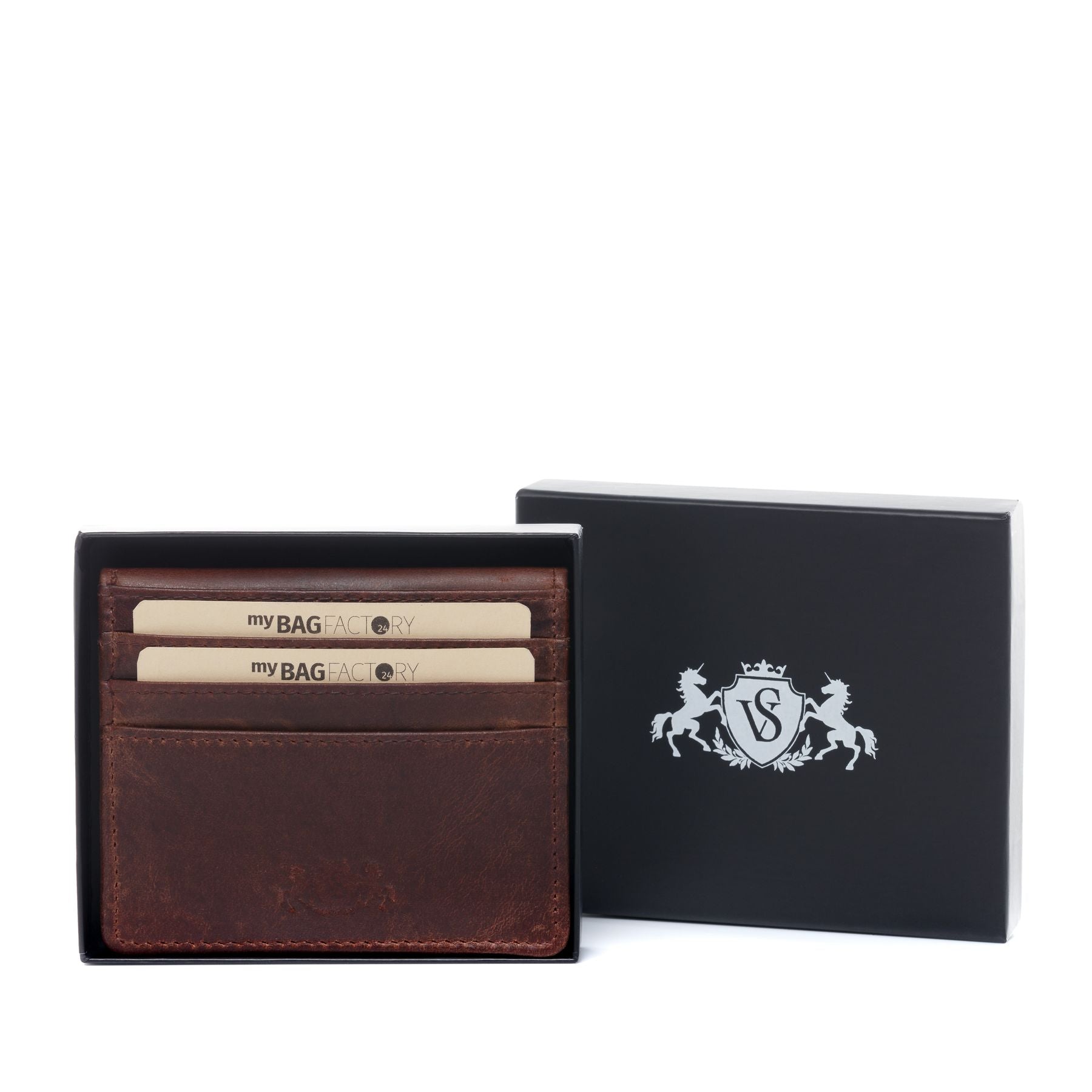 SID & VAIN Kartenetui Leder EARNEST braun hellbraun schwarz 20524