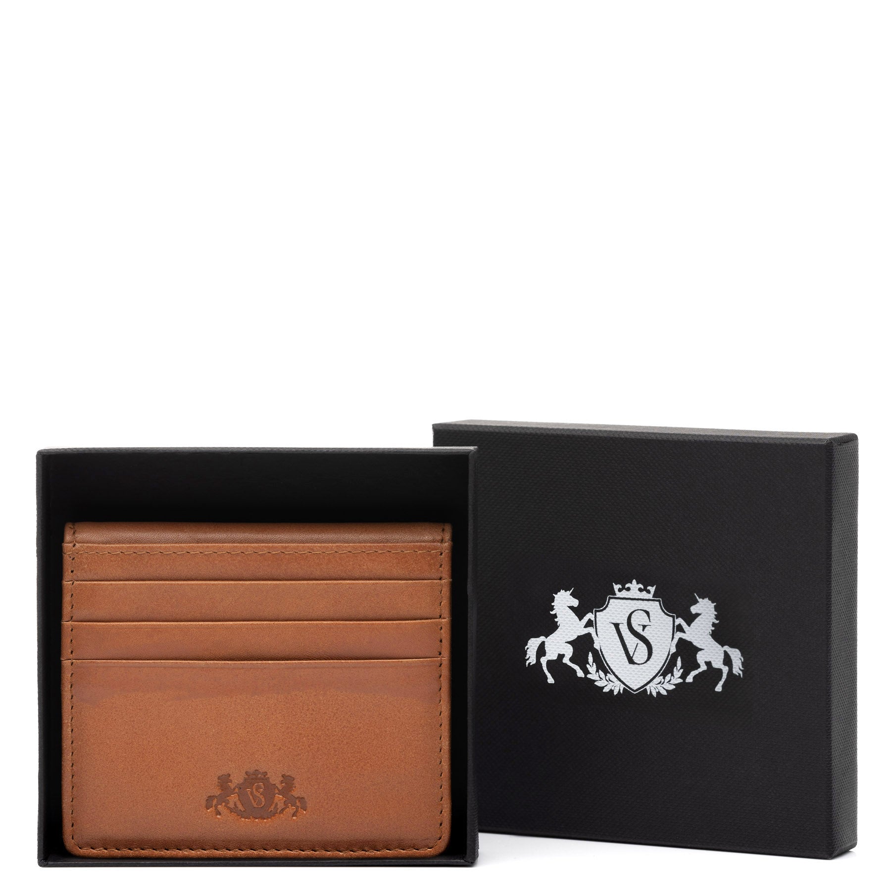 SID & VAIN Kartenetui Leder EARNEST braun hellbraun schwarz 39029