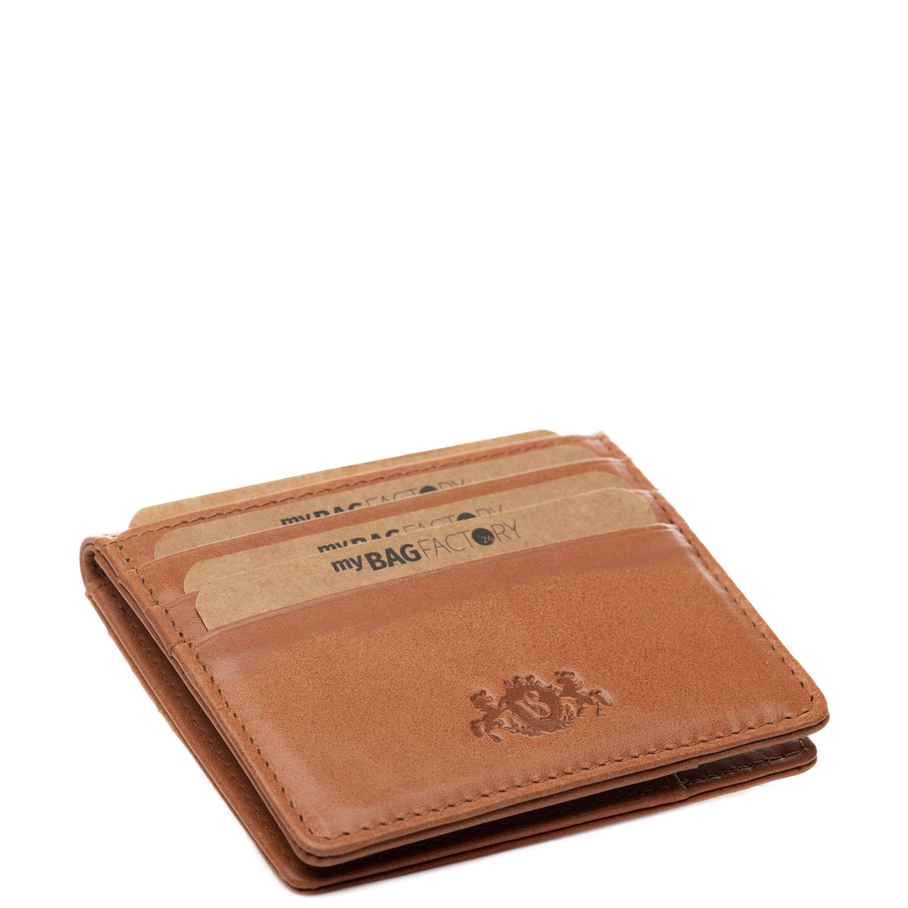 SID & VAIN Kartenetui Leder EARNEST braun hellbraun schwarz 39035