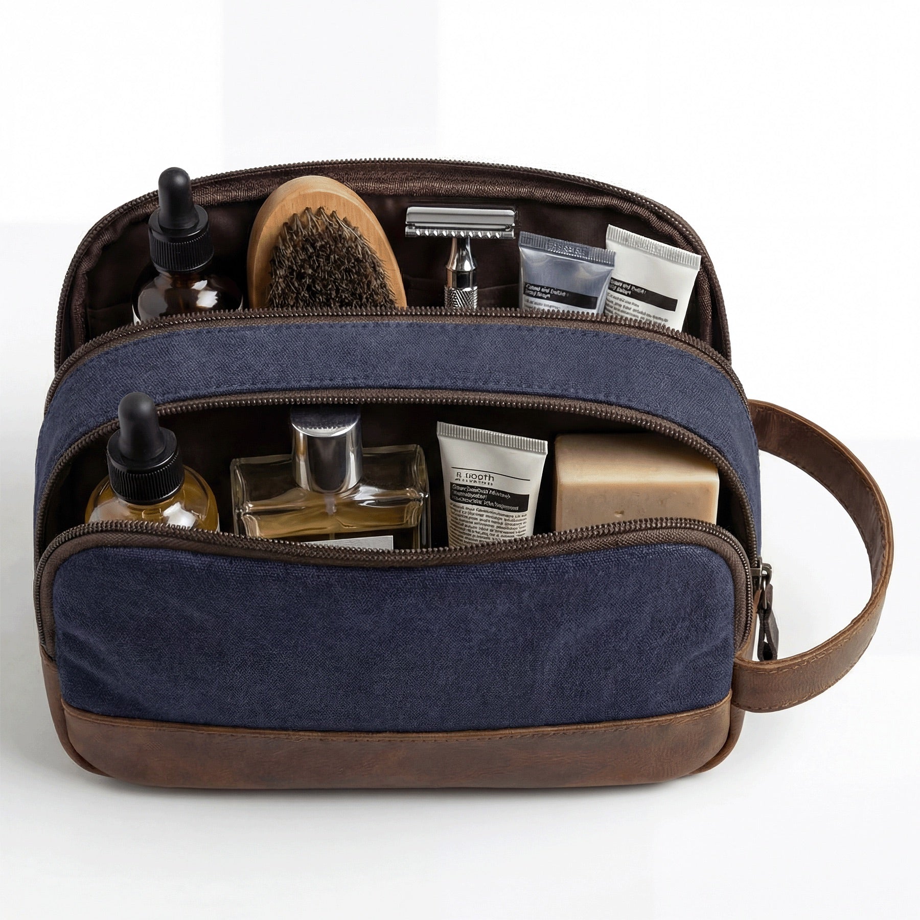 6046-SID & VAIN wash - M - H-91 - BEAU blue-brown CANVAS-PULL-UP-pack