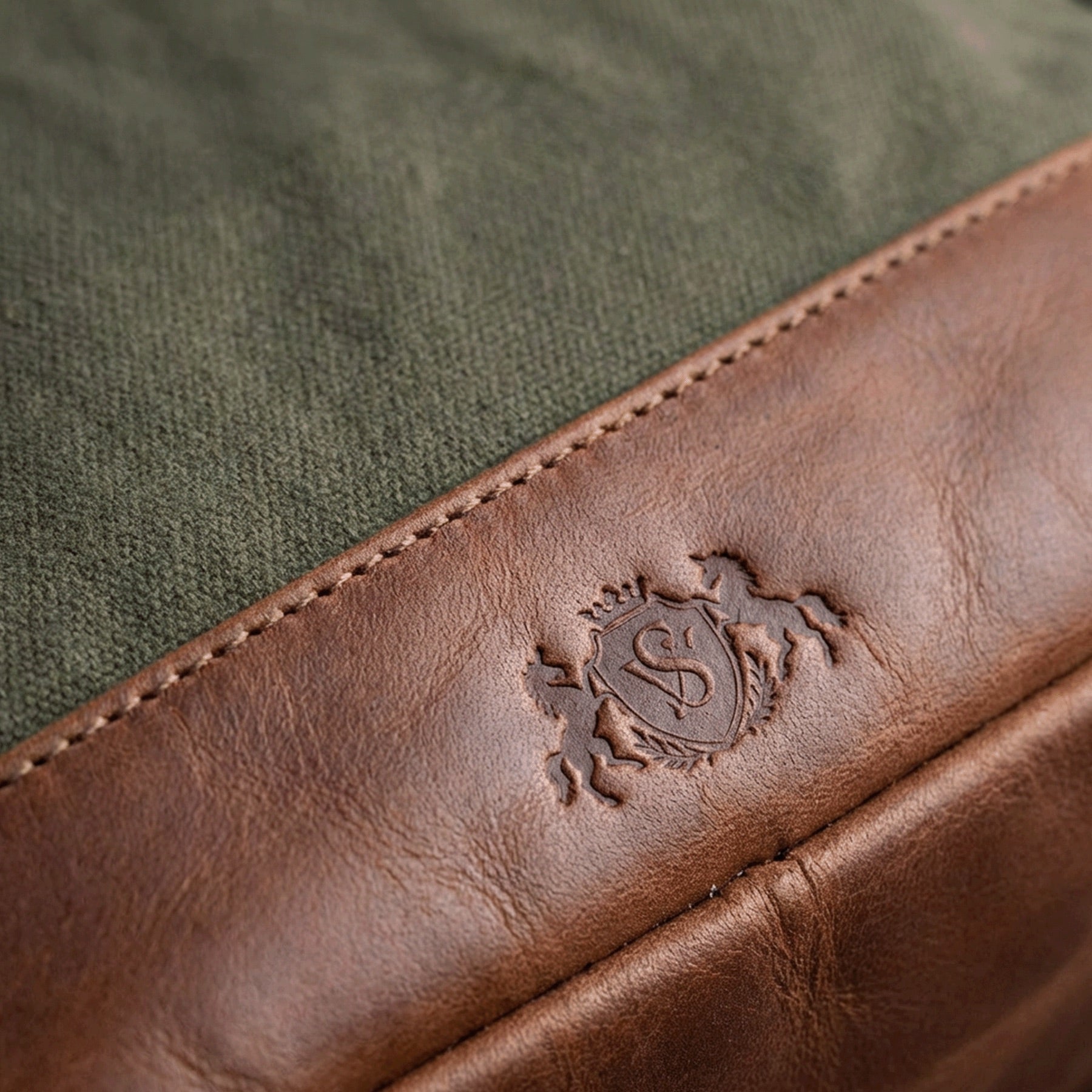 6047-SID & VAIN wash - M - H-91 - BEAU olive-brown CANVAS-PULL-UP-feature