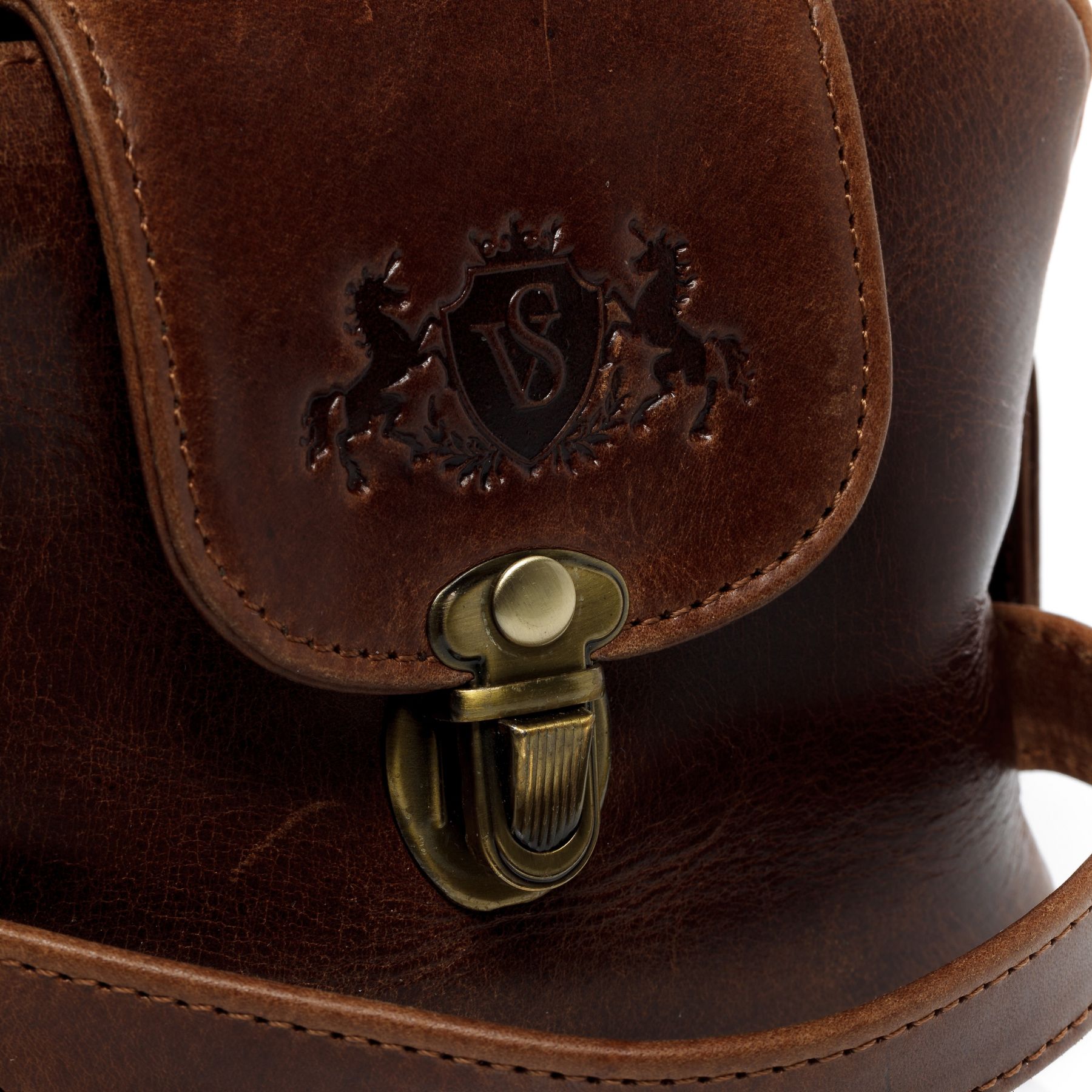 SID & VAIN Kulturbeutel Leder XL BRISTOL braun-cognac 15118