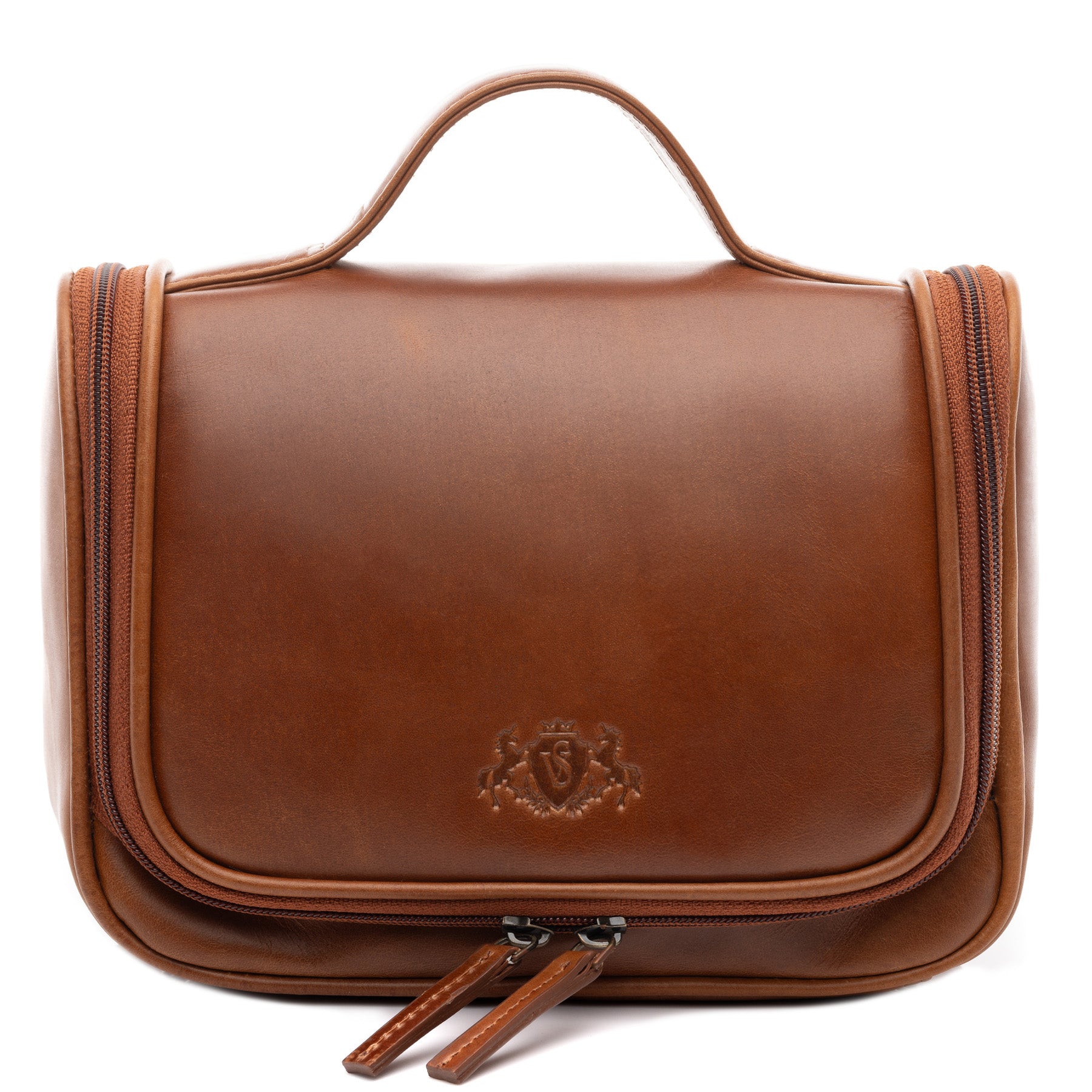 SID & VAIN Kulturtasche Leder DEXTER Hellbraun Kulturbeutel 45803