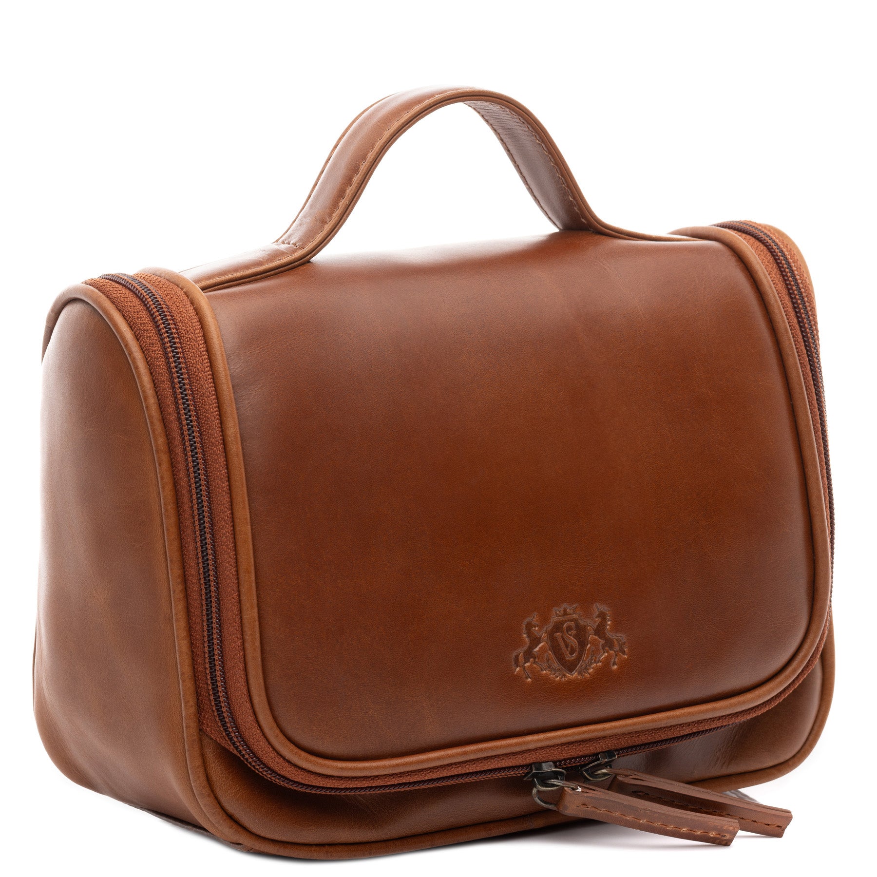 SID & VAIN Kulturtasche Leder DEXTER Hellbraun Kulturbeutel 45802