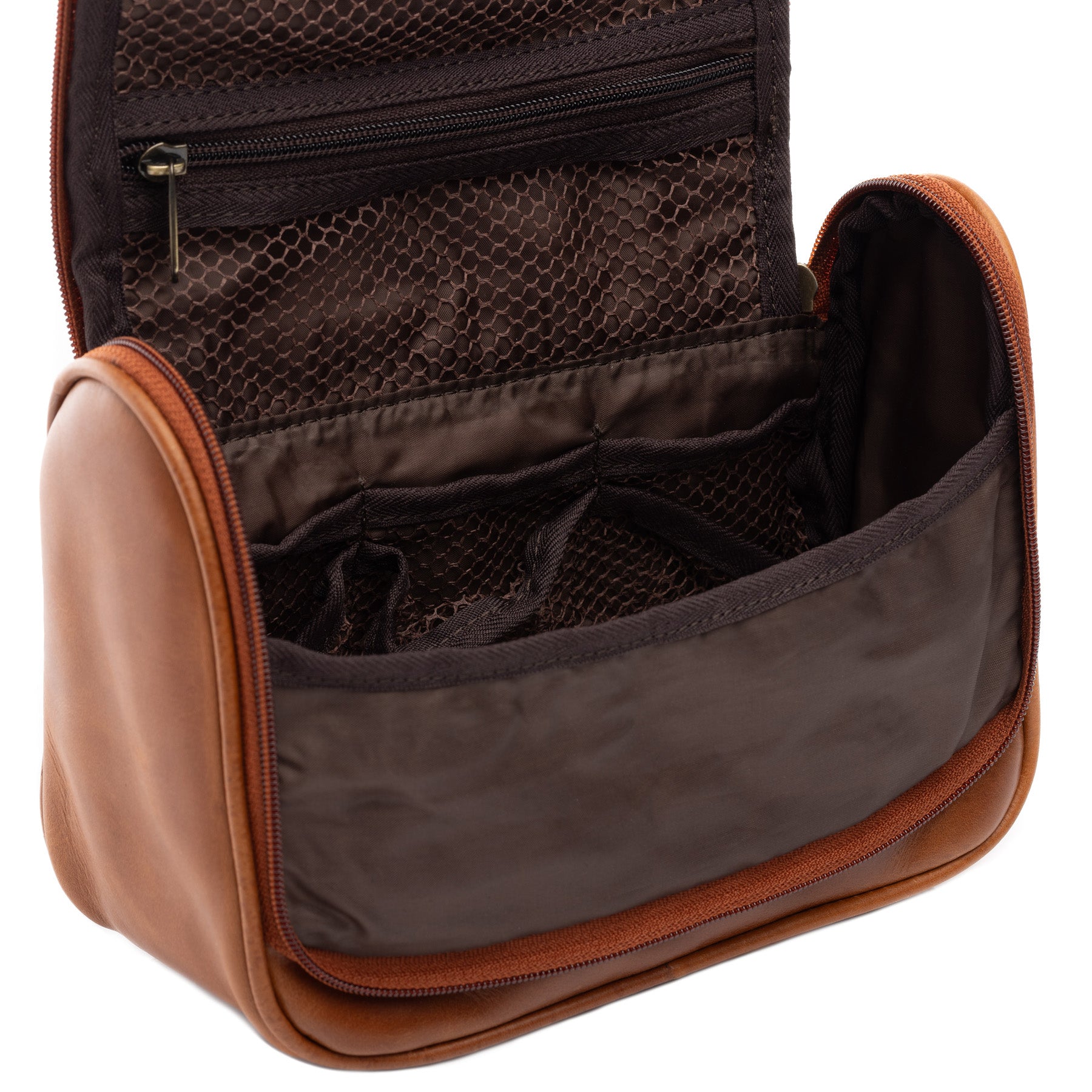 SID & VAIN Kulturtasche Leder DEXTER Hellbraun Kulturbeutel 45580