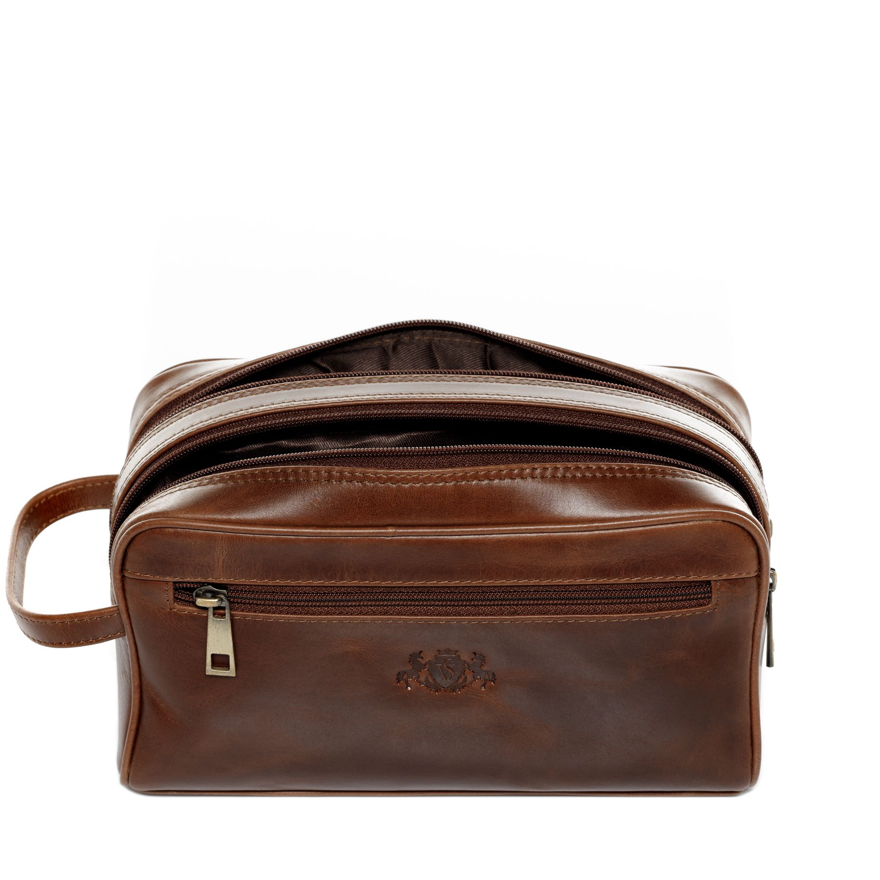 SID & VAIN Kulturbeutel Leder GATWICK light-brown 27552
