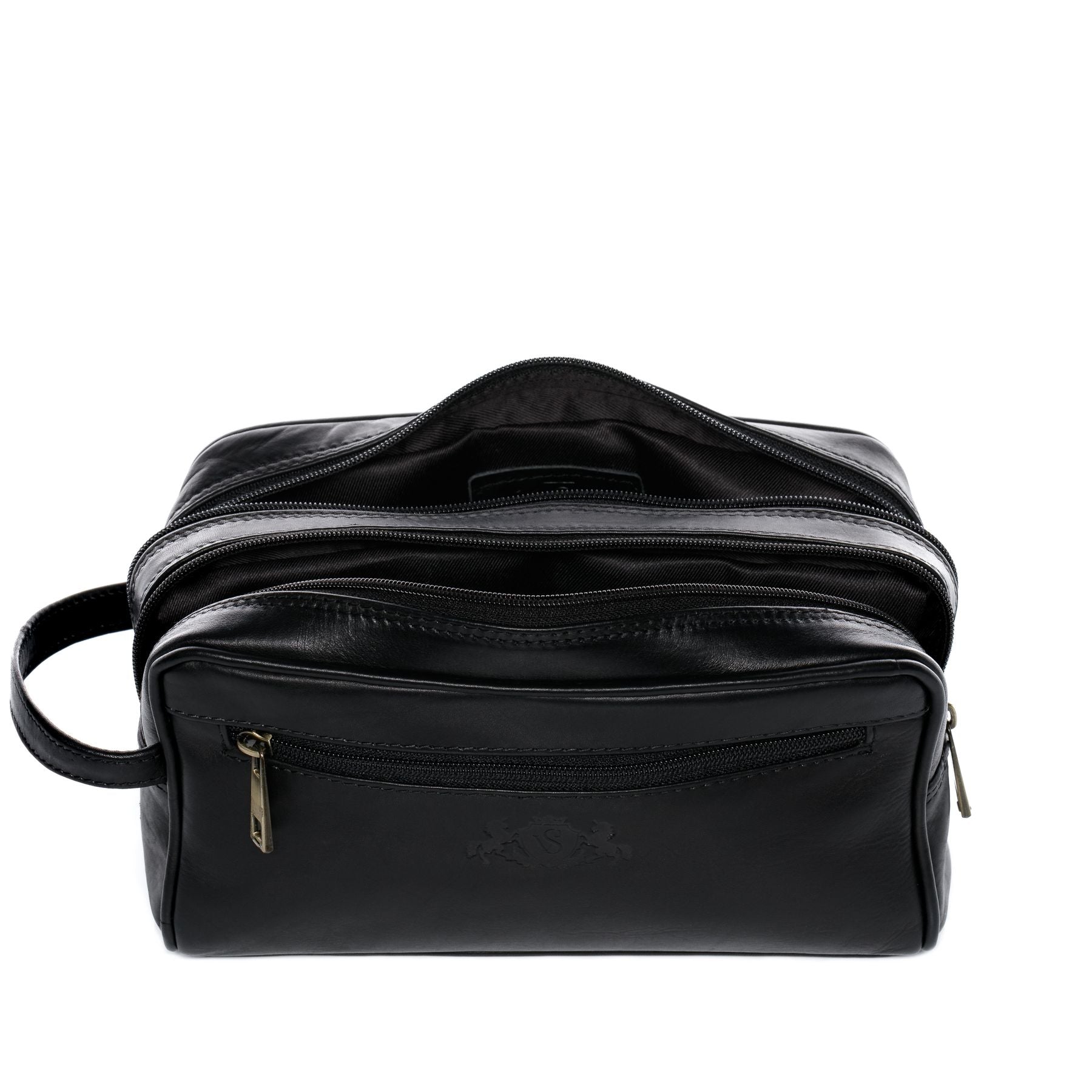 SID & VAIN Kulturbeutel Leder GATWICK schwarz 15104