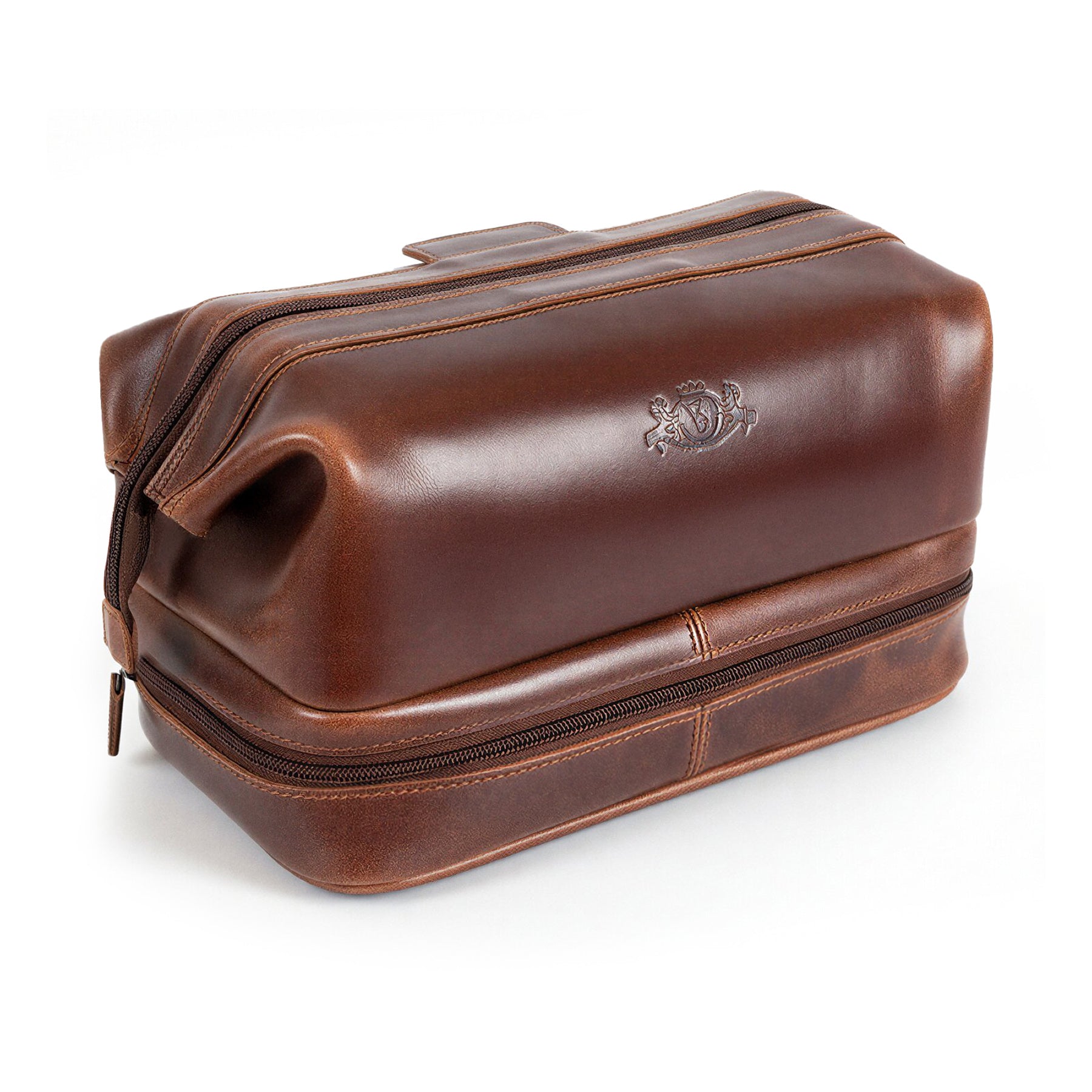 SID & VAIN Kulturbeutel Leder NOTTINGHAM braun-cognac Patina