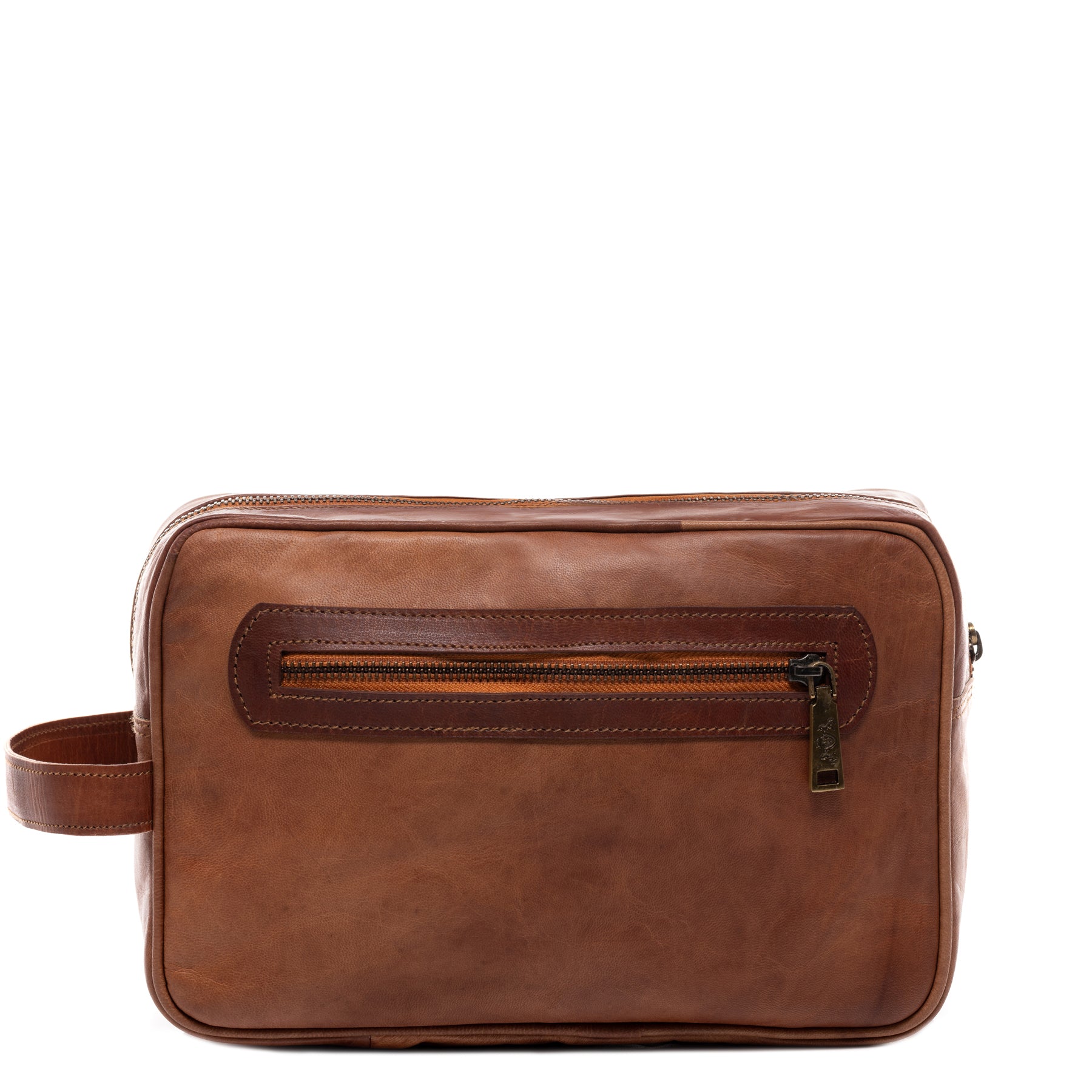 SID & VAIN Kulturtasche Leder JOSH hellbraun Kulturbeutel 43838