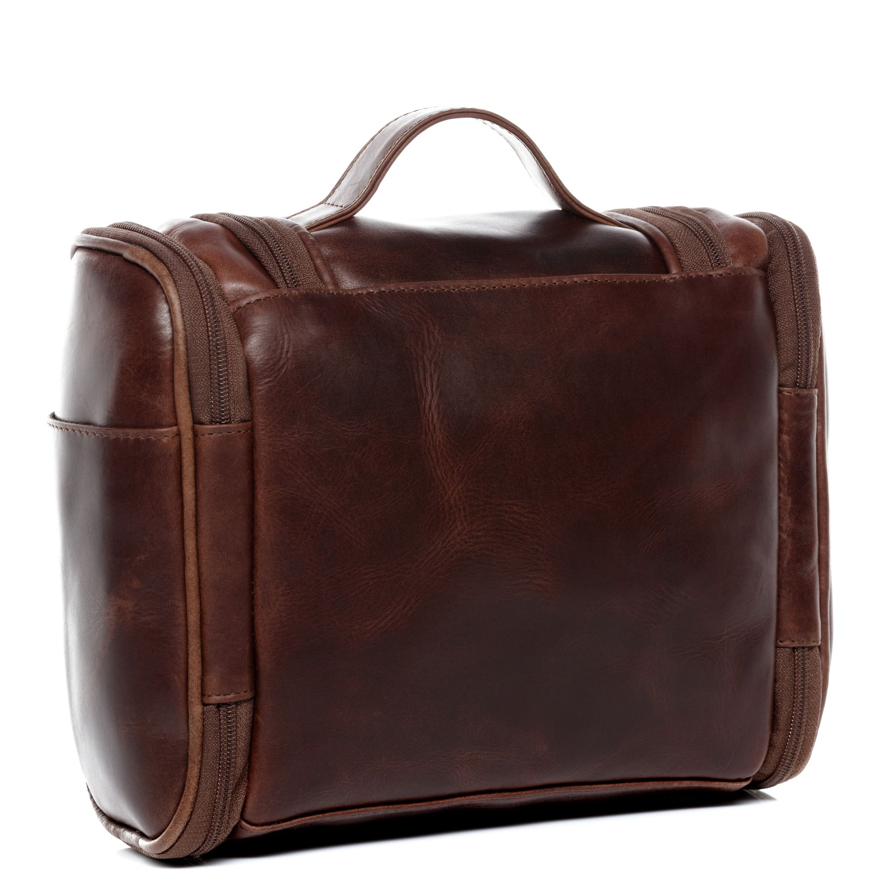 SID & VAIN Kulturbeutel Leder DEXTER braun-cognac 21758