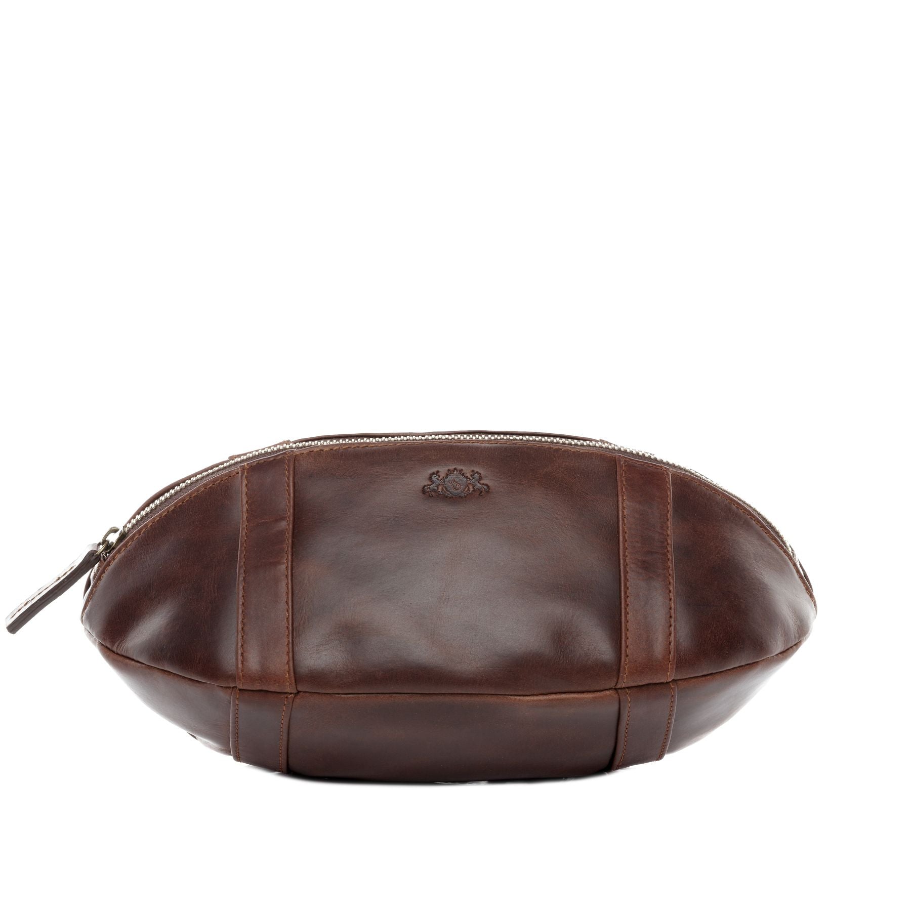 SID & VAIN Kulturbeutel Leder-football ISAAC braun-cognac 21029
