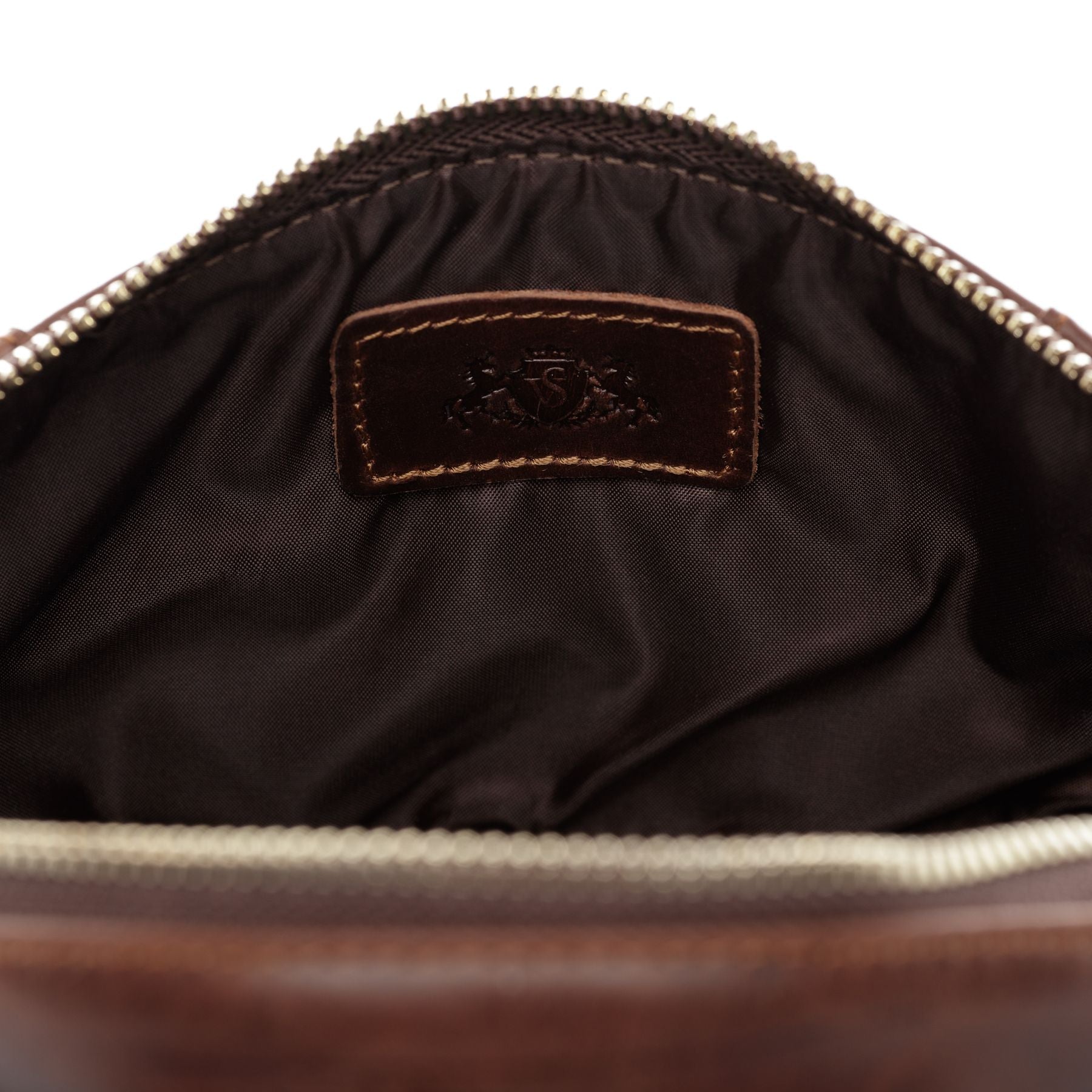 SID & VAIN Kulturbeutel Leder-football ISAAC braun-cognac 21033