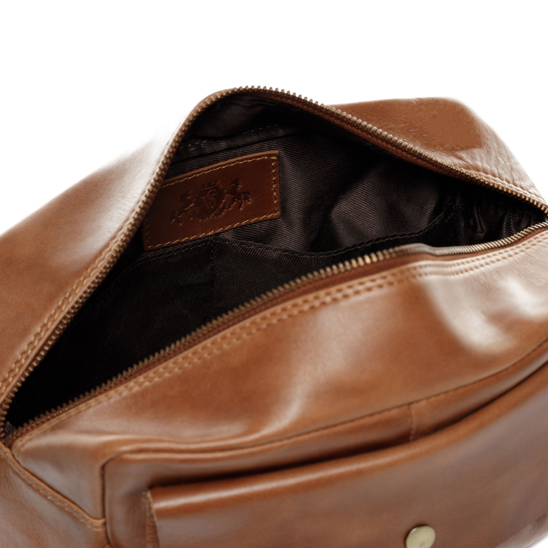 SID & VAIN Kulturbeutel Leder SIMON light-brown 32077