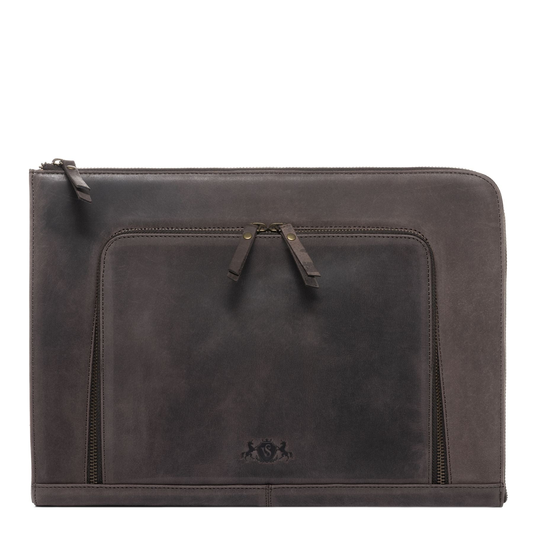 SID & VAIN Laptop-Hülle Leder CHELSEA beige braun Laptoptasche Zip 3