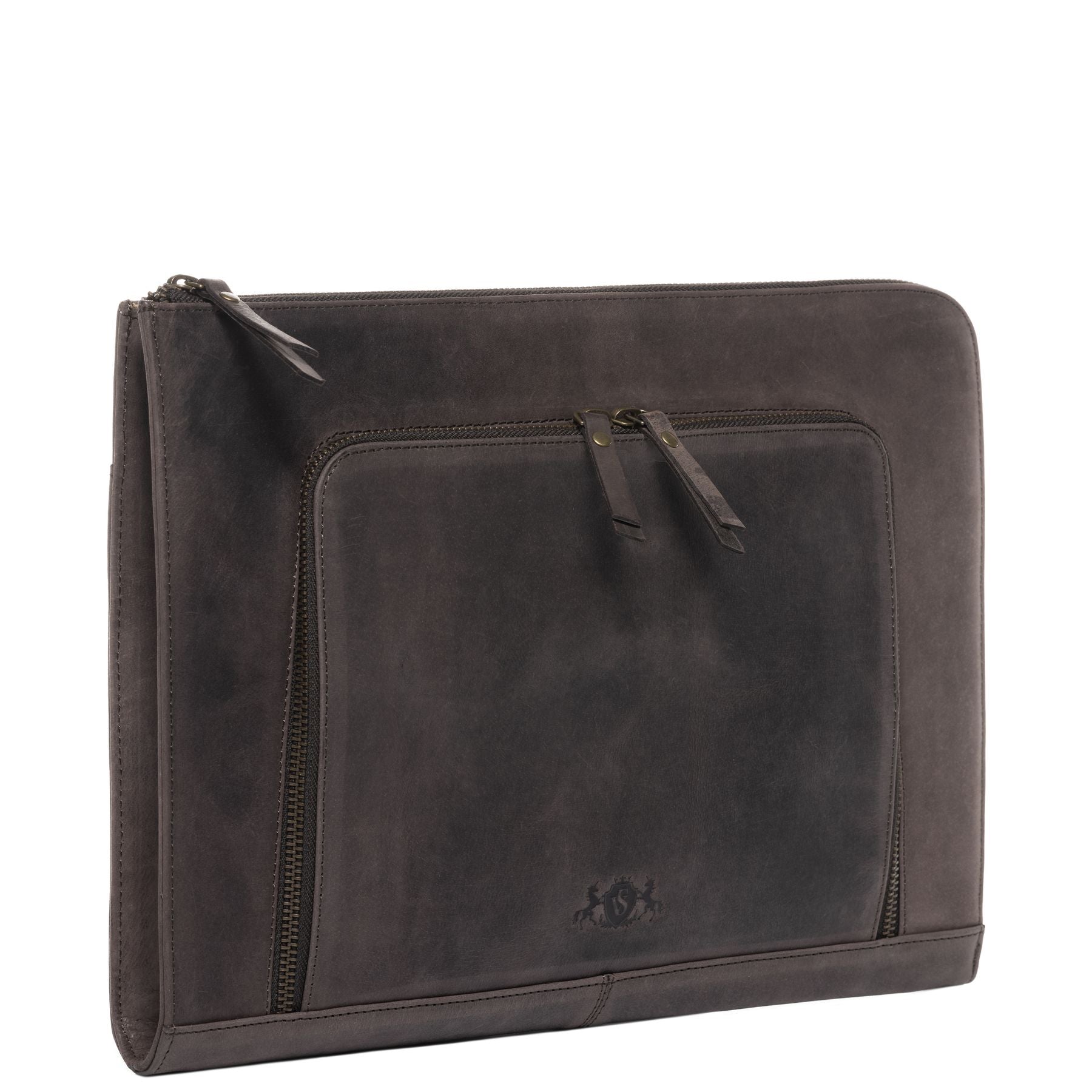 SID & VAIN Laptop-Hülle Leder CHELSEA beige braun Laptoptasche Zip 4