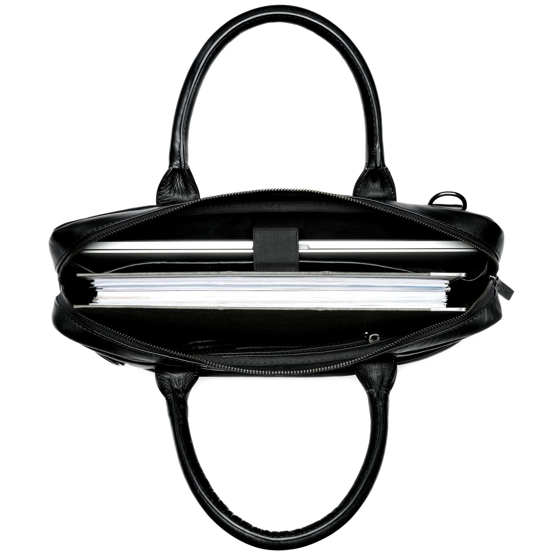 SID & VAIN Laptoptasche Leder Slim BOSTON schwarz 29345