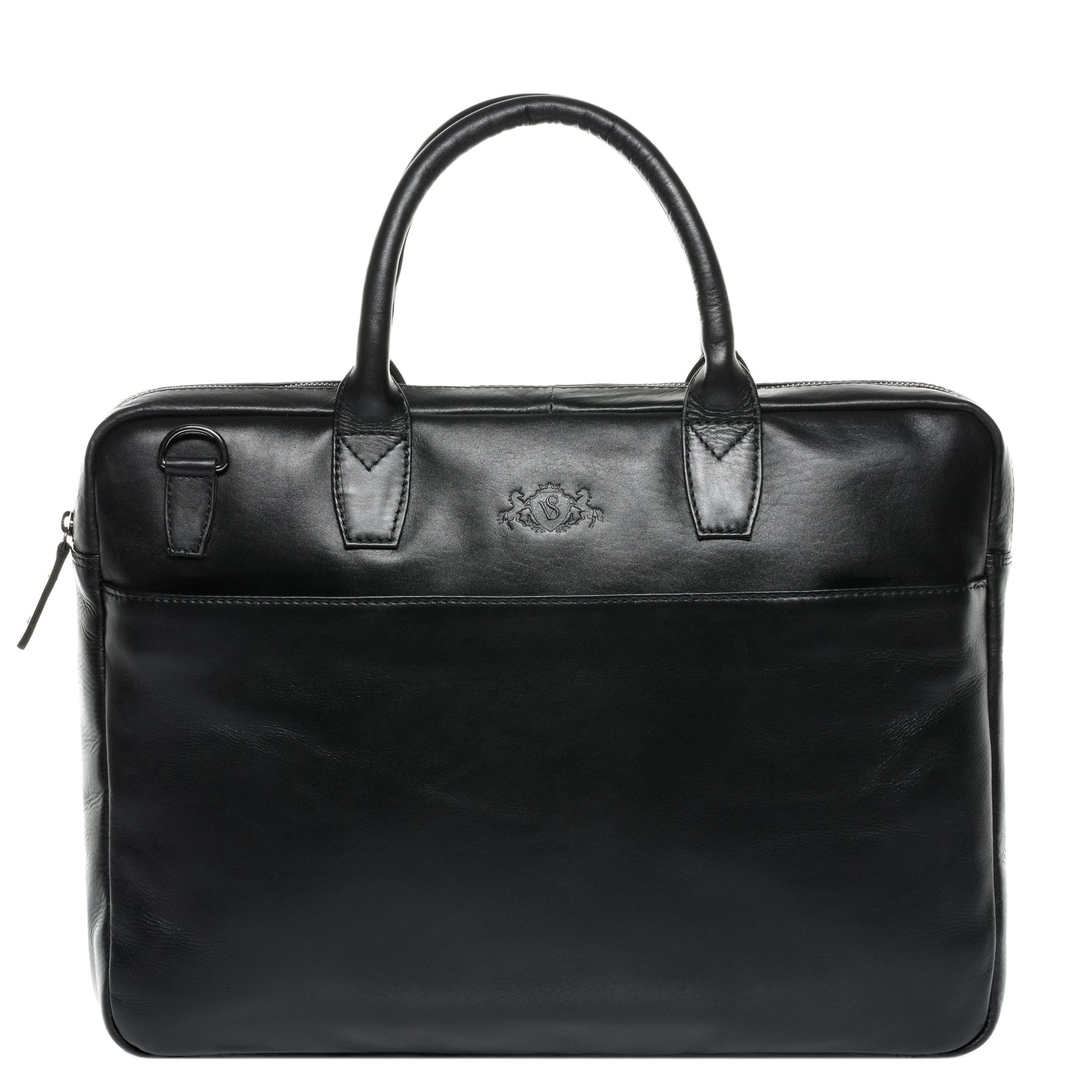 SID & VAIN Laptoptasche Leder Slim BOSTON schwarz 29341