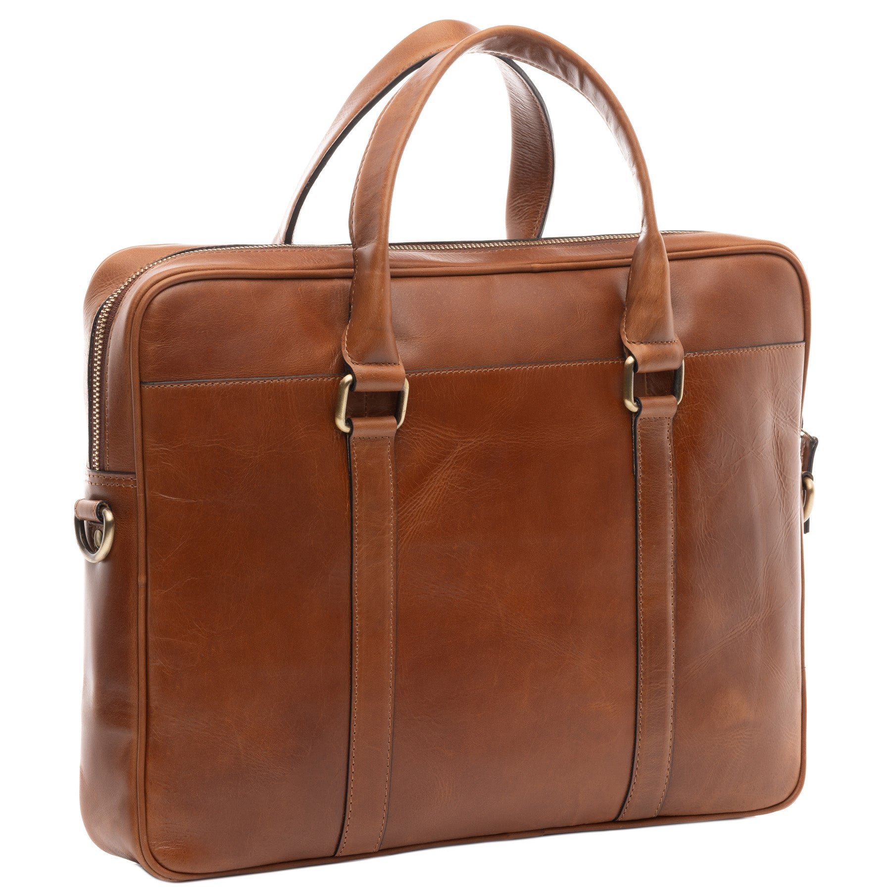 SID & VAIN Laptoptasche Leder BRADY hellbraun Businesstasche 45682