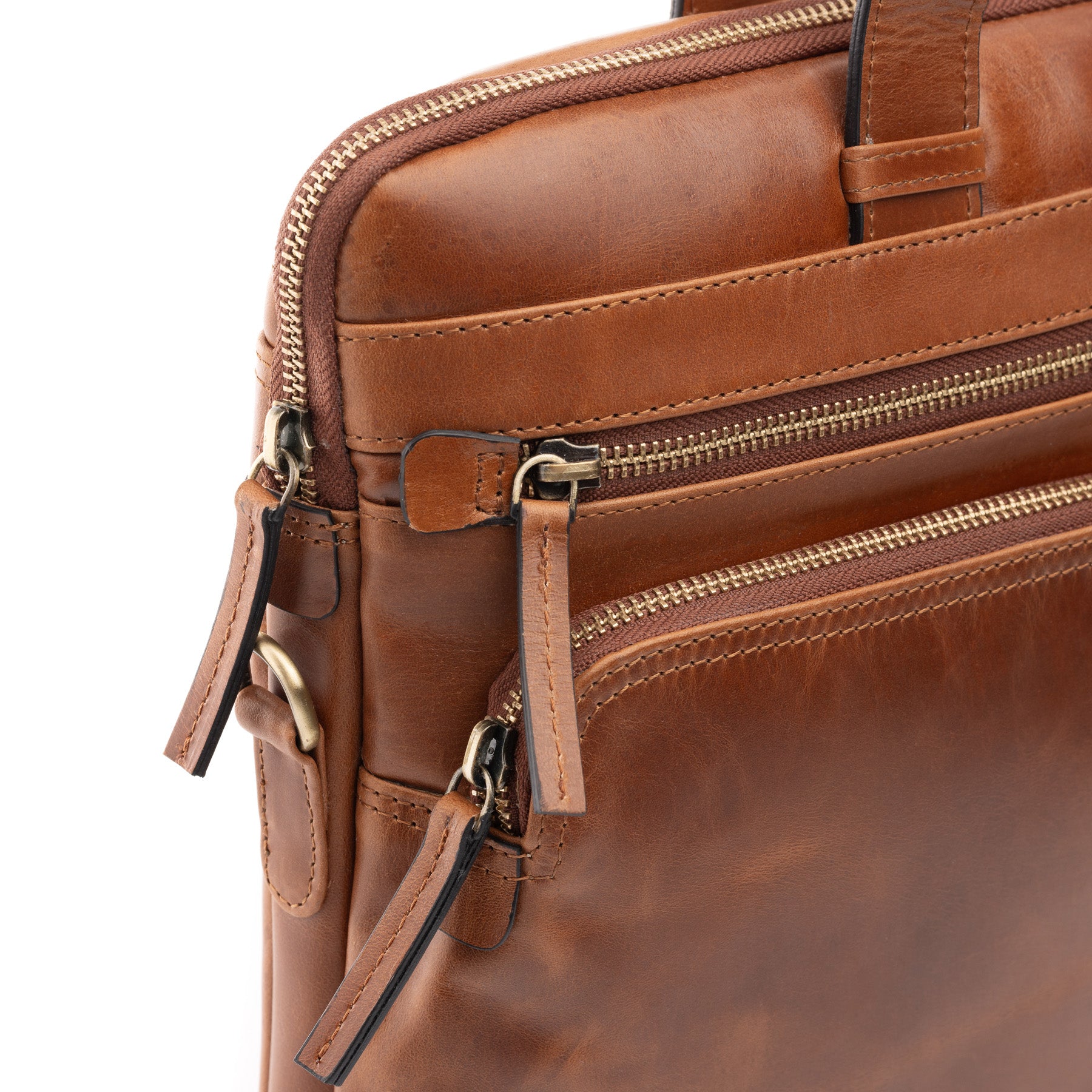 SID & VAIN Laptoptasche Leder CARSON braun Businesstasche 6