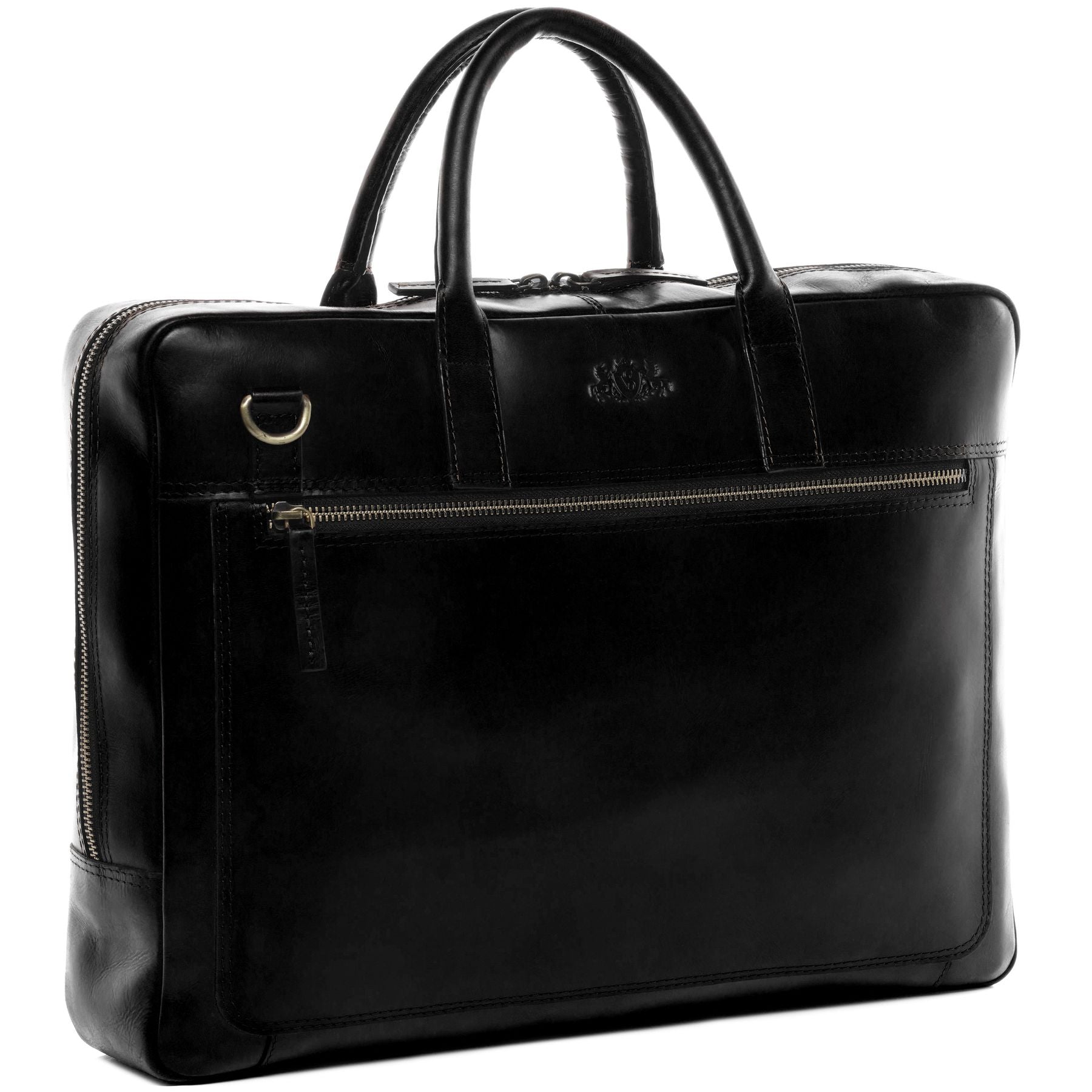 SID & VAIN Laptoptasche Leder DIXON schwarz-smooth 20487