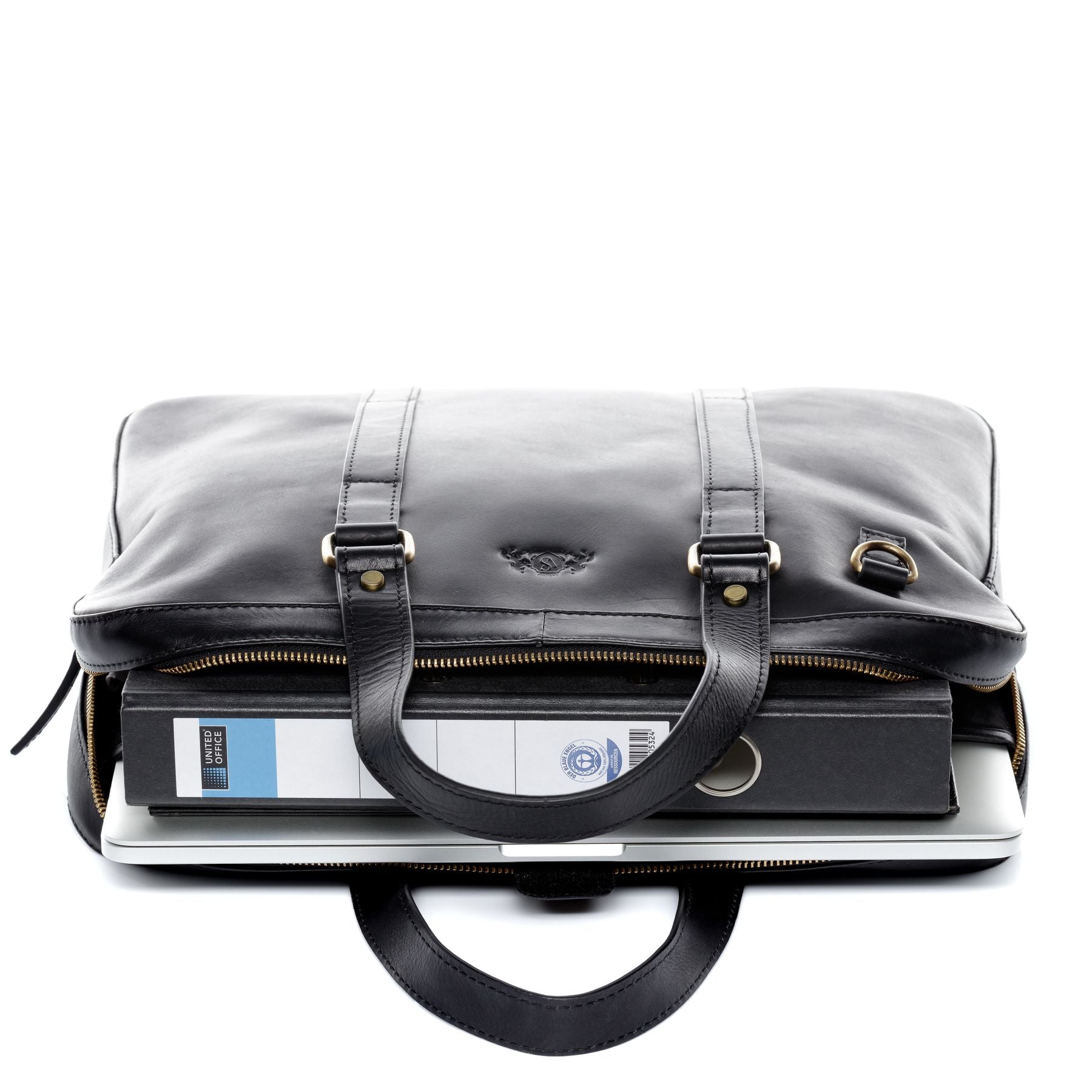SID & VAIN Laptoptasche Leder Slim Maguire schwarz 21779