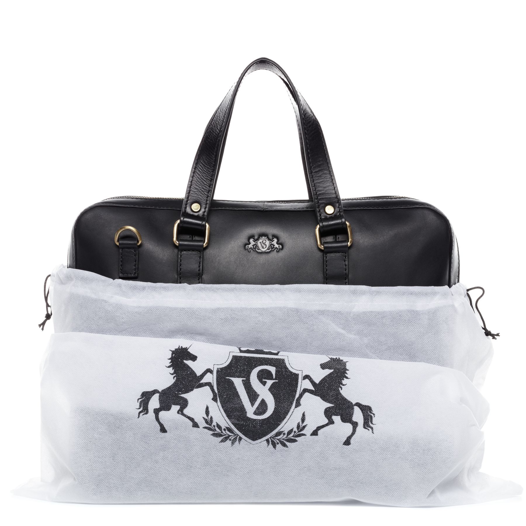 SID & VAIN Laptoptasche Leder Slim Maguire schwarz 21784