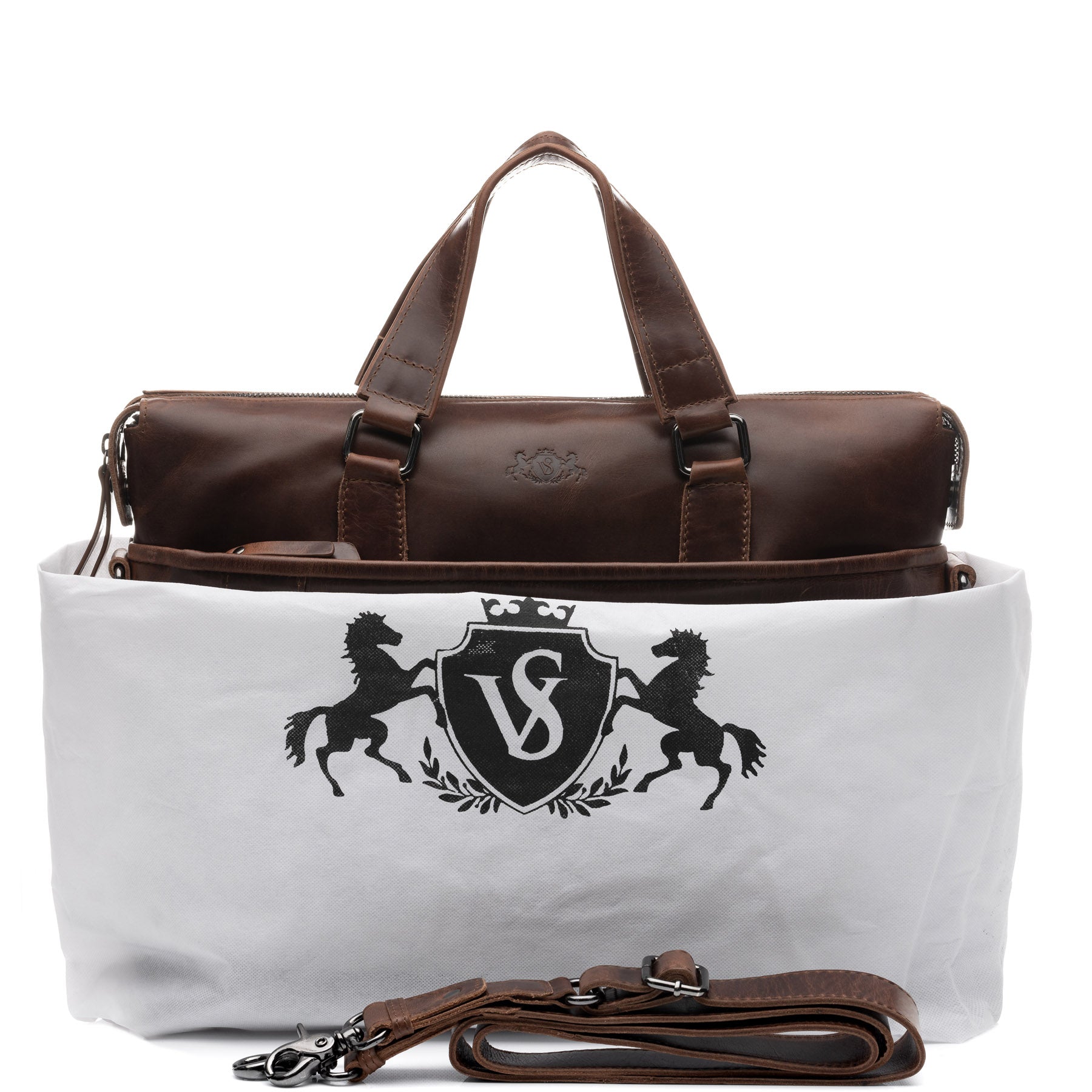 SID & VAIN Laptoptasche Leder LONDON braun-cognac 39087