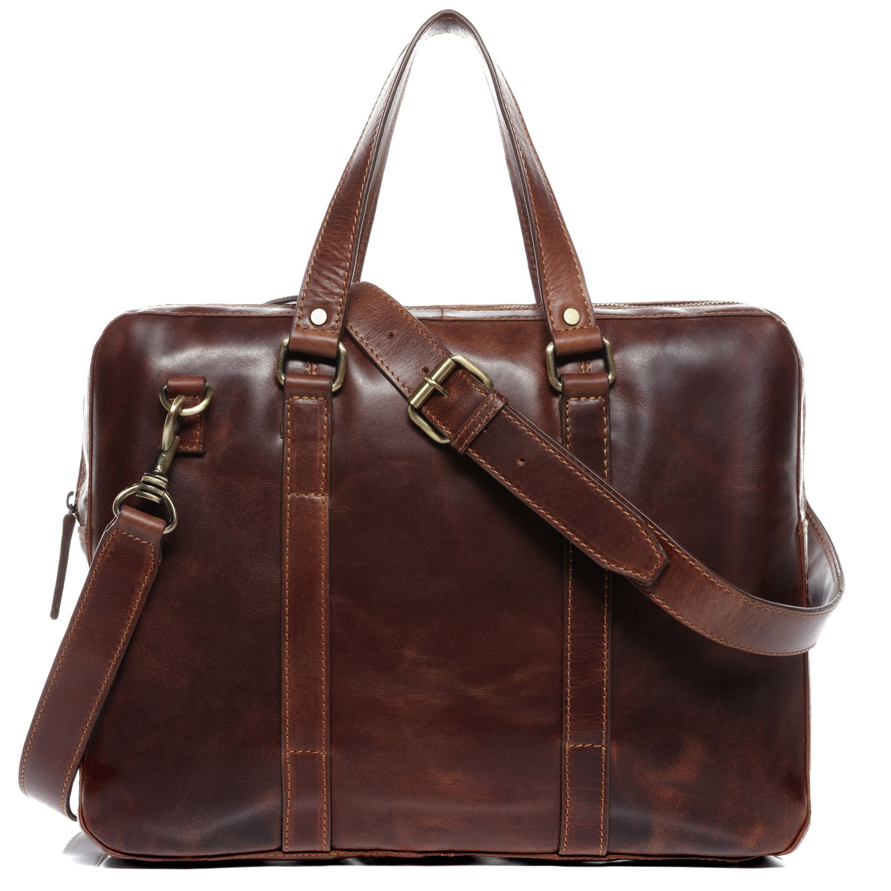 SID & VAIN Laptoptasche Leder Slim Maguire braun-cognac 24056