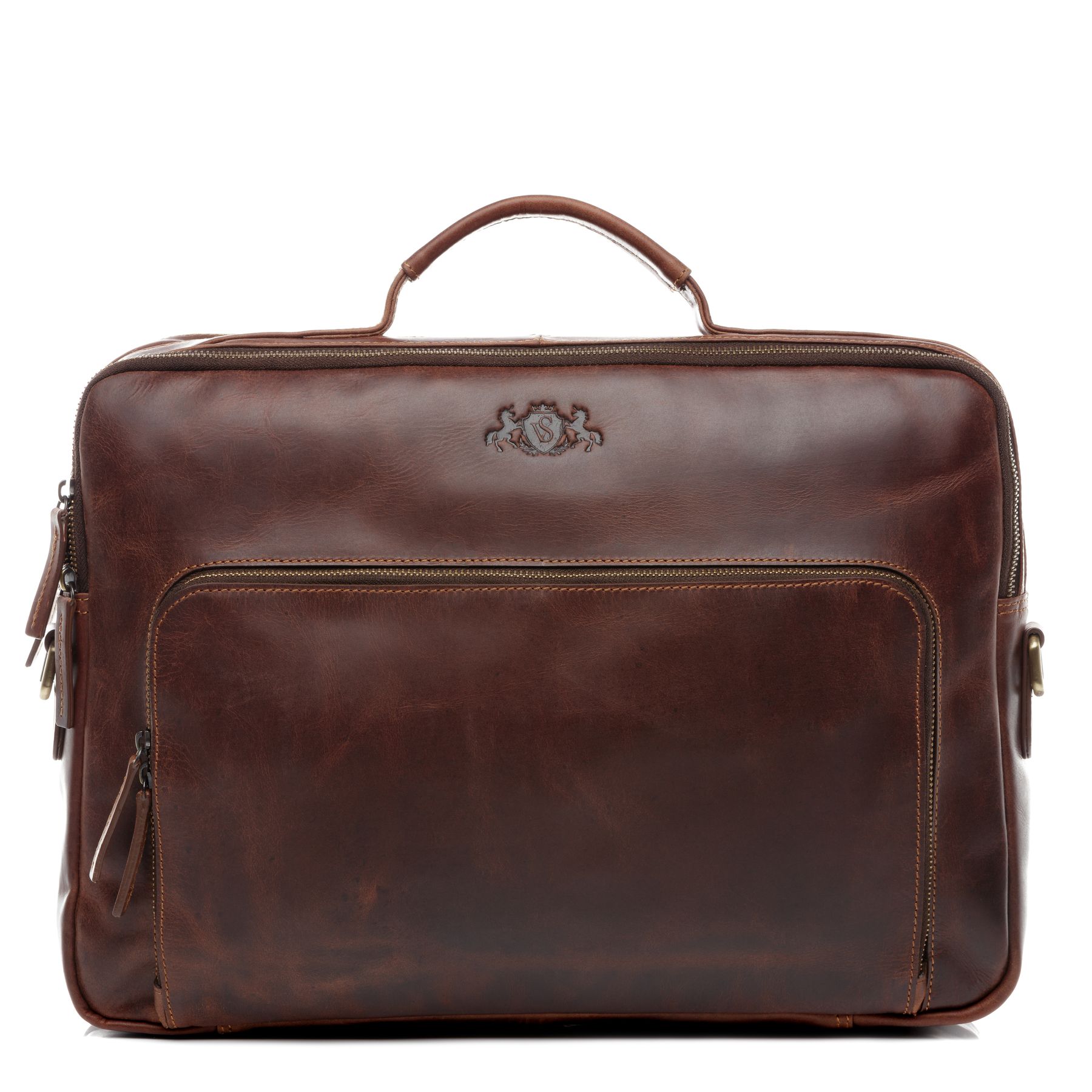SID & VAIN Laptoptasche Leder XL SIMON braun 25518