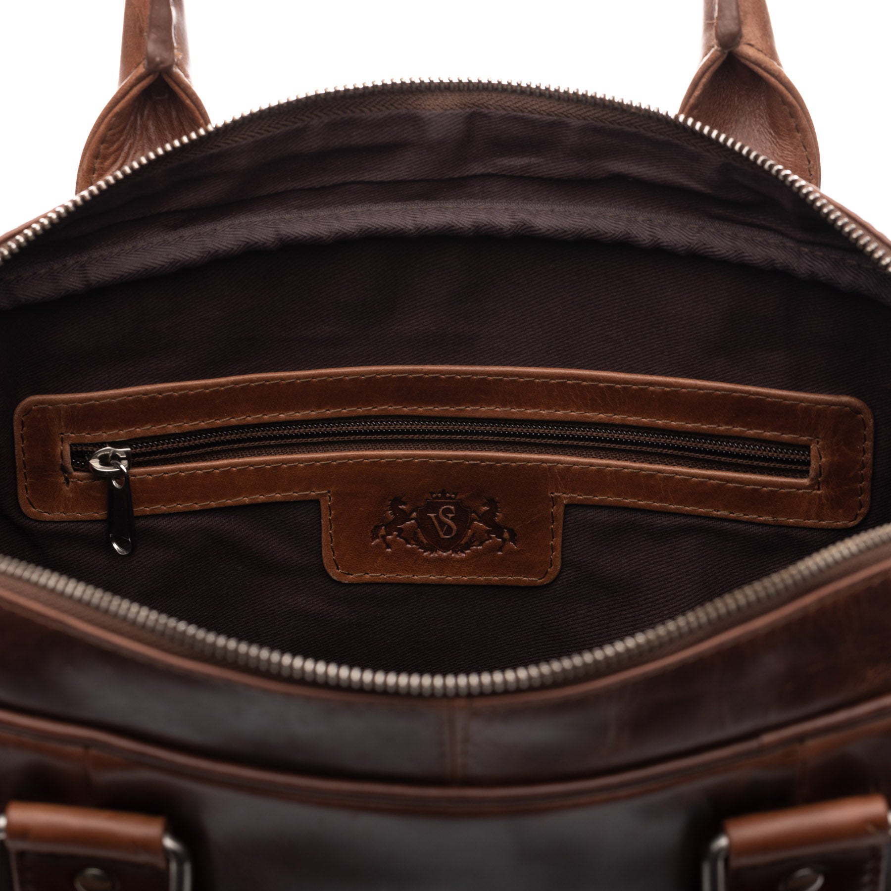 SID & VAIN Laptoptasche Leder STOKED braun-cognac 39116