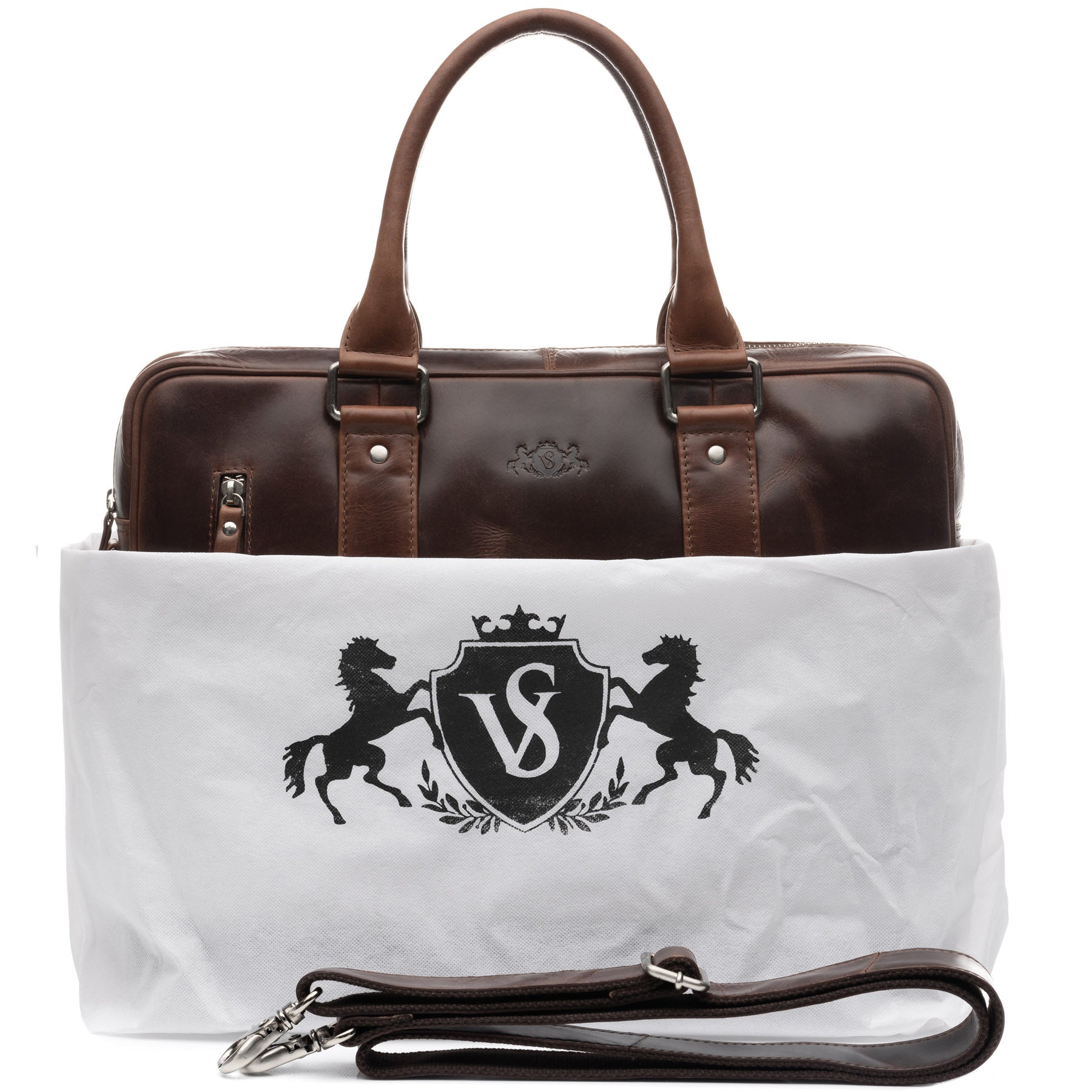 SID & VAIN Laptoptasche Leder STOKED braun-cognac 39119