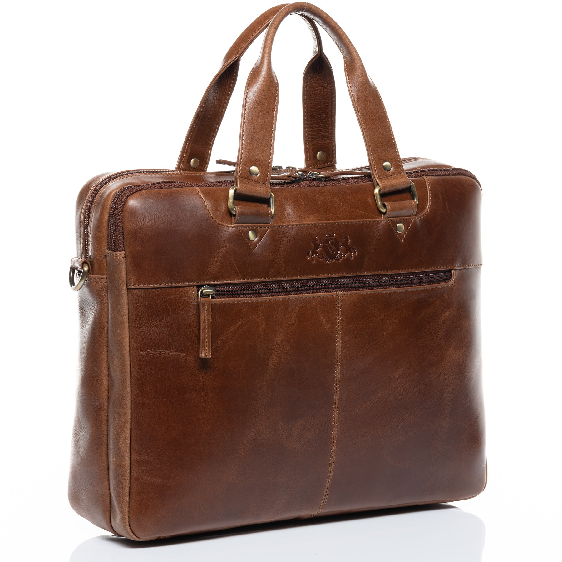 SID & VAIN Laptoptasche Leder YANN light-tan 30100