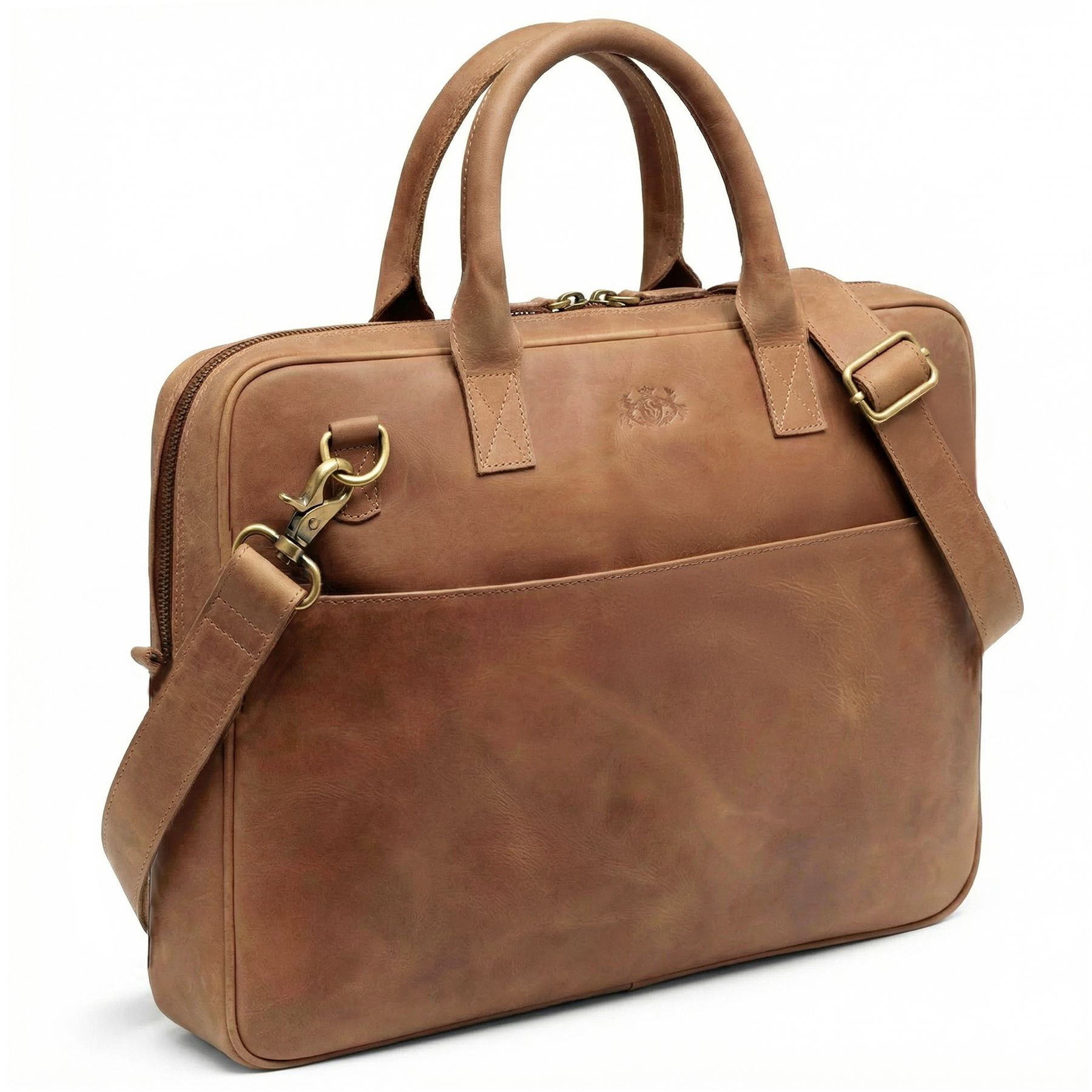 SID & VAIN Laptoptasche echt Leder 15" Zoll Laptop Aktentasche Herren Business-Tasche ADEN gross 50570