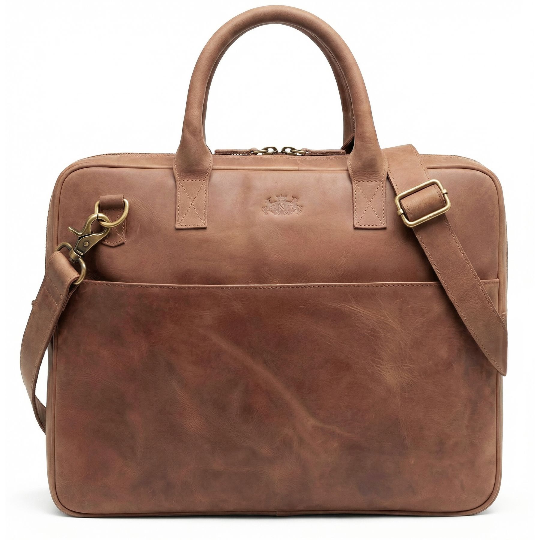 SID & VAIN Laptoptasche echt Leder 15" Zoll Laptop Aktentasche Herren Business-Tasche ADEN gross 50570