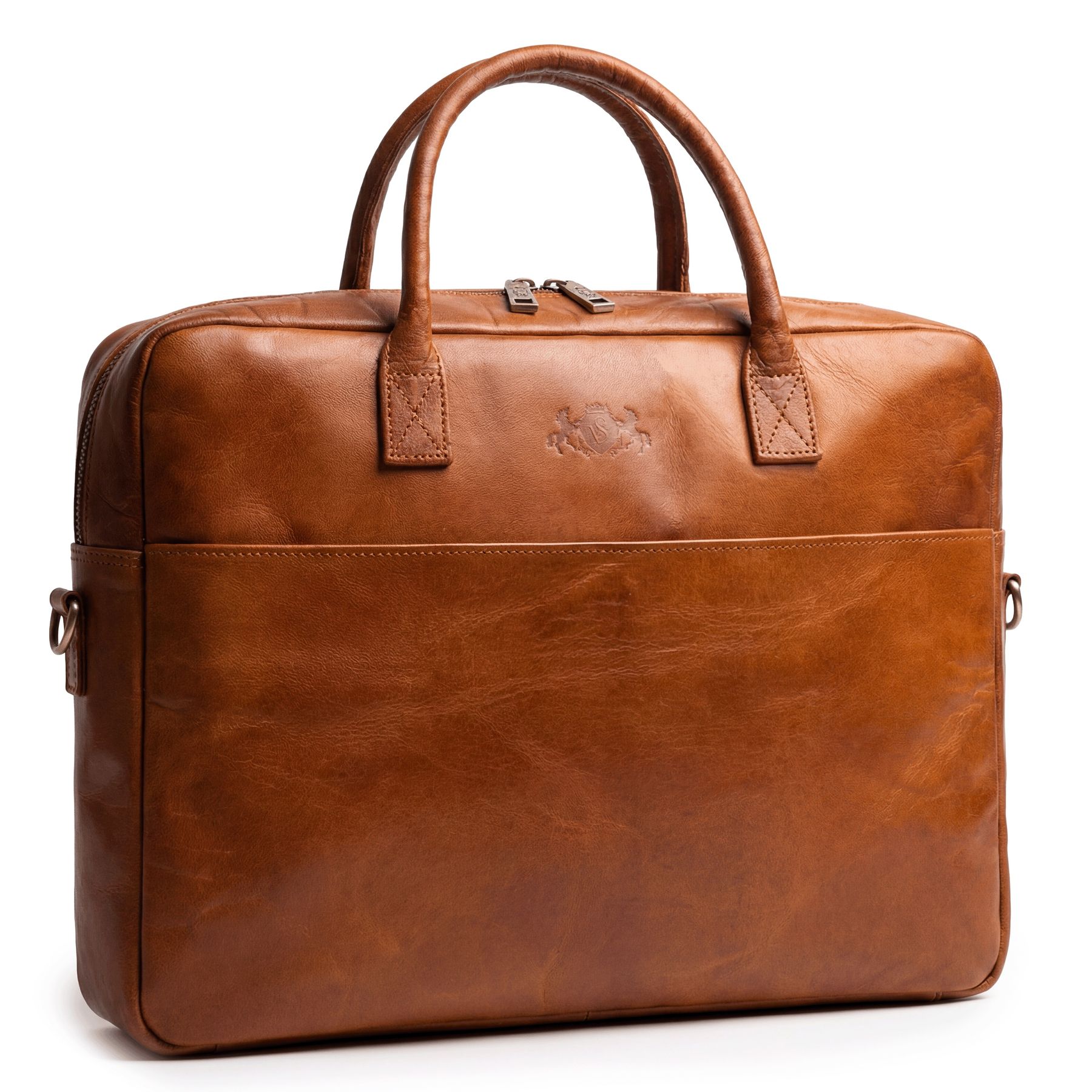 SID & VAIN laptop bag leather CEDAR light brown shoulder bag