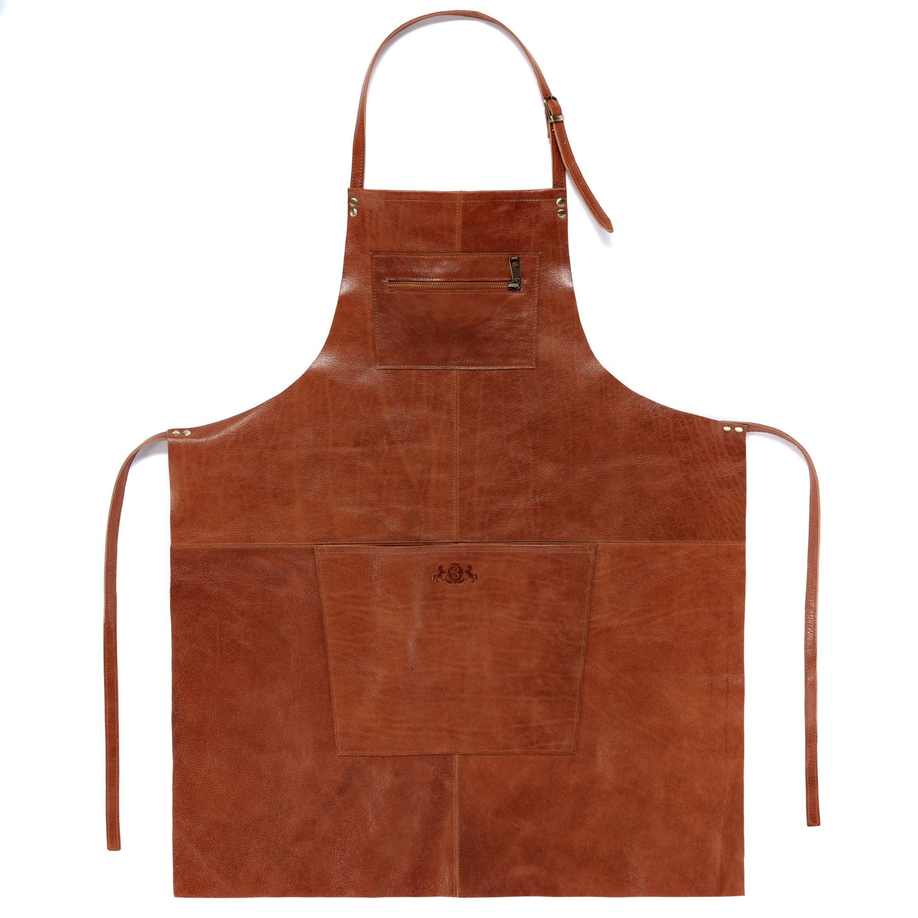 SID & VAIN Lederschürze Leder HEATHROW braun Grillschürze 47384
