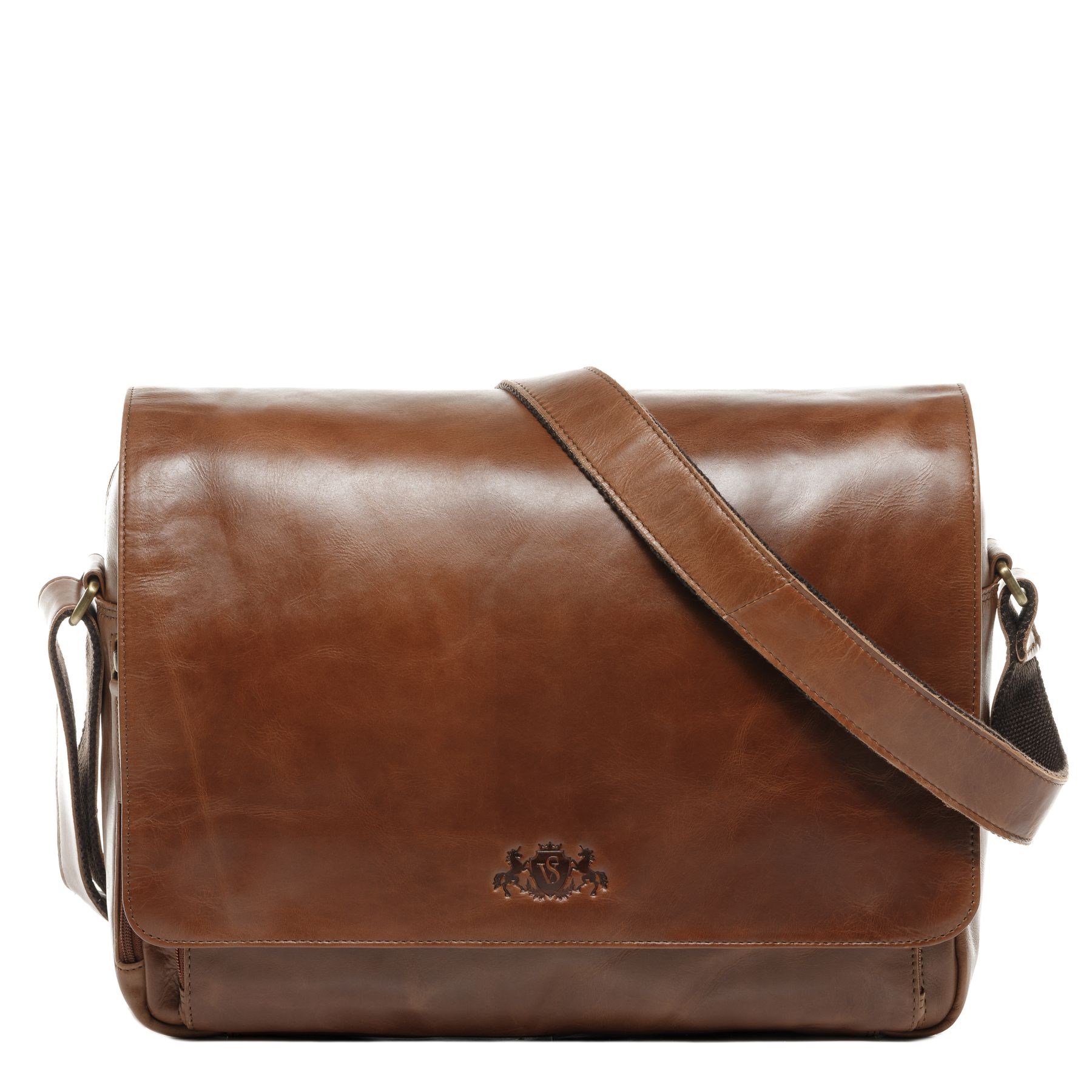 SID & VAIN Laptoptasche Lehrertasche Leder XL AGENT light-brown 32122