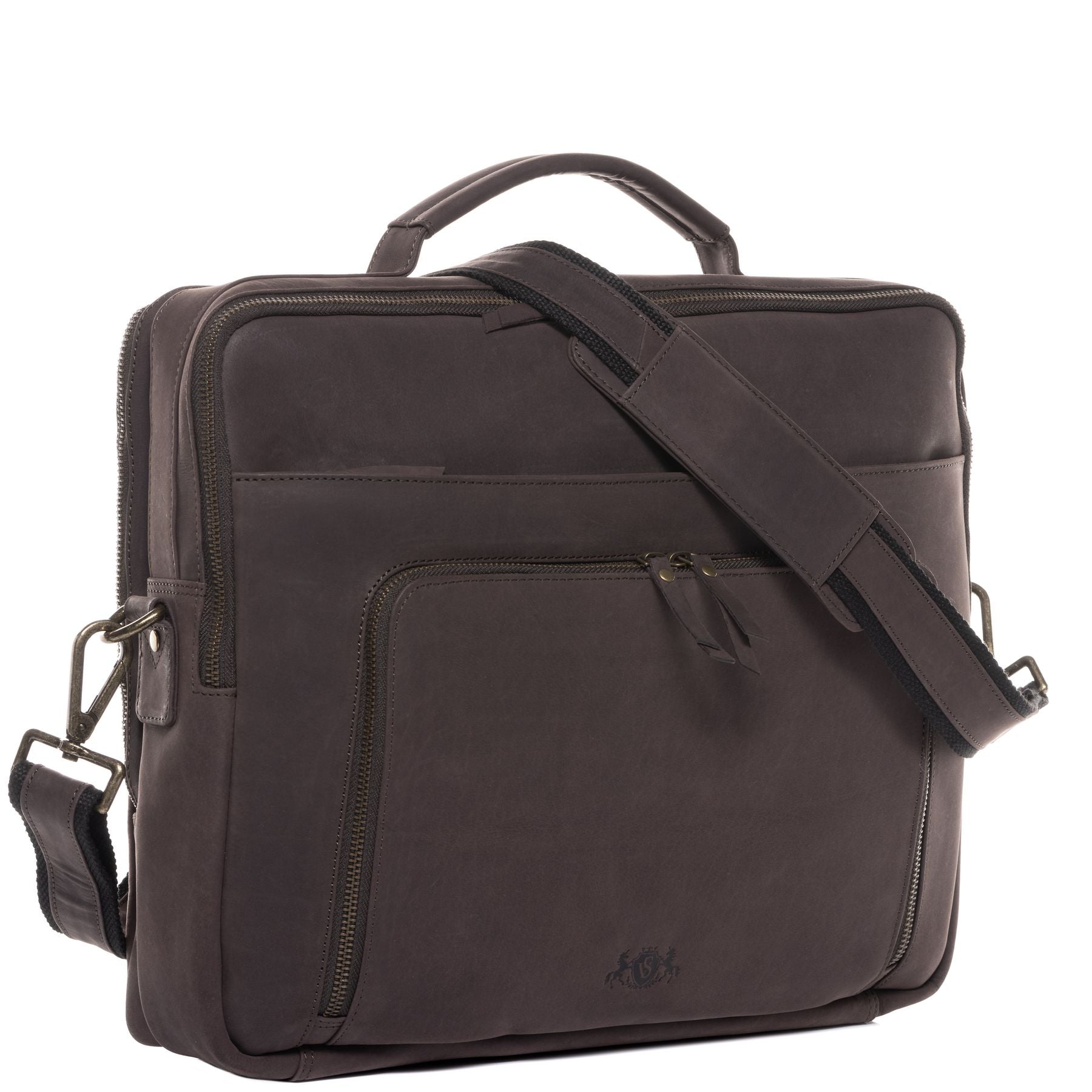 SID & VAIN Lehrertasche Leder CHELSEA braun 15" Aktentasche 13