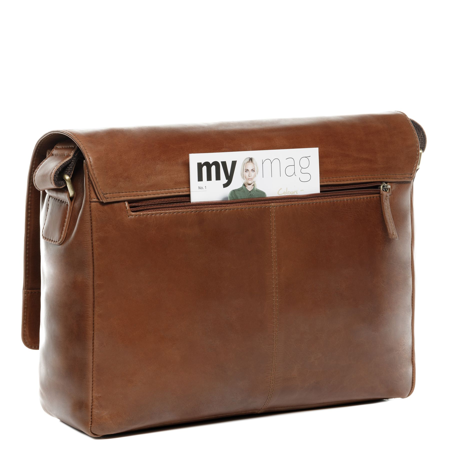 SID & VAIN Laptoptasche Lehrertasche Leder Joseph light-brown 32071