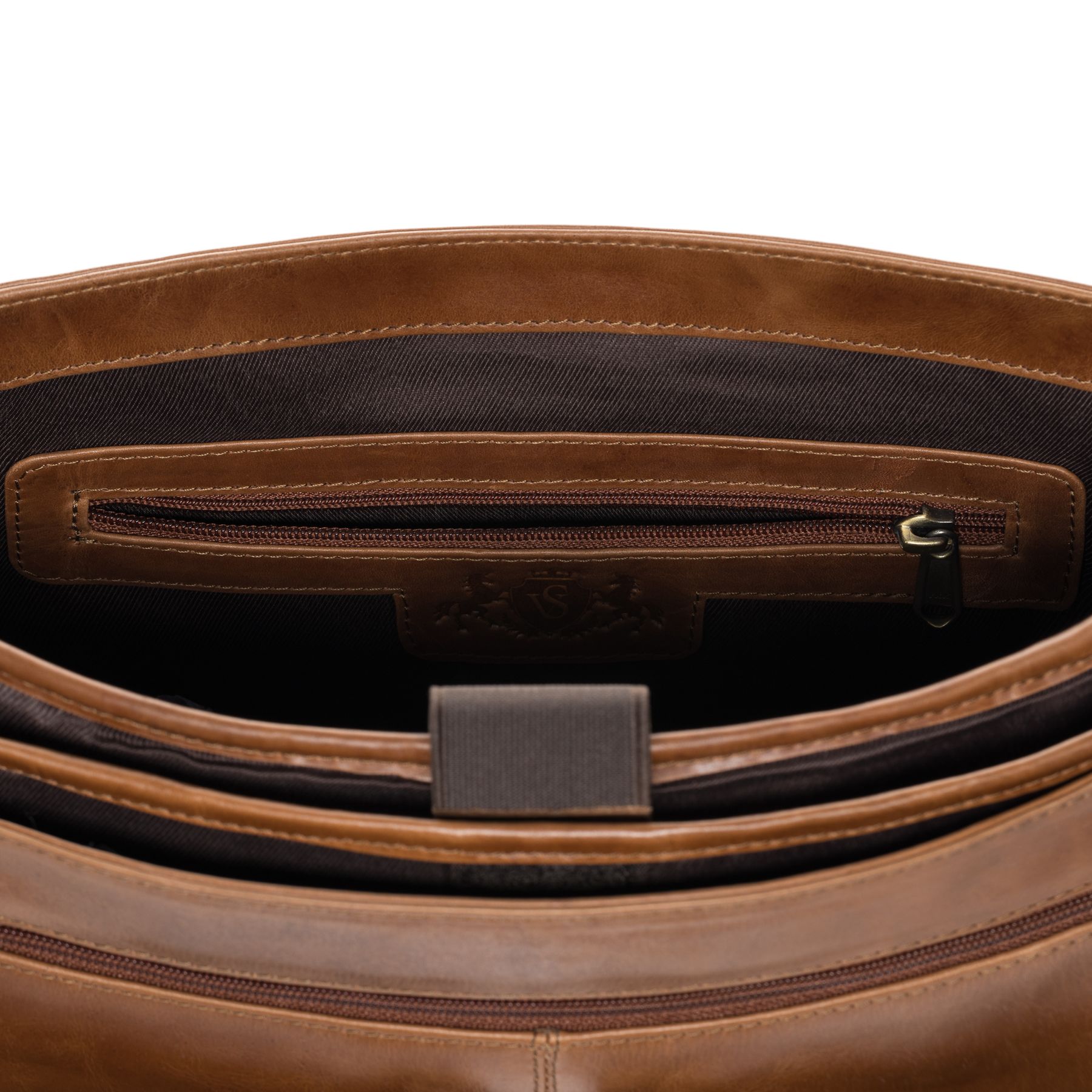 SID & VAIN Laptoptasche Lehrertasche Leder XL SERGEANT light-brown 32115