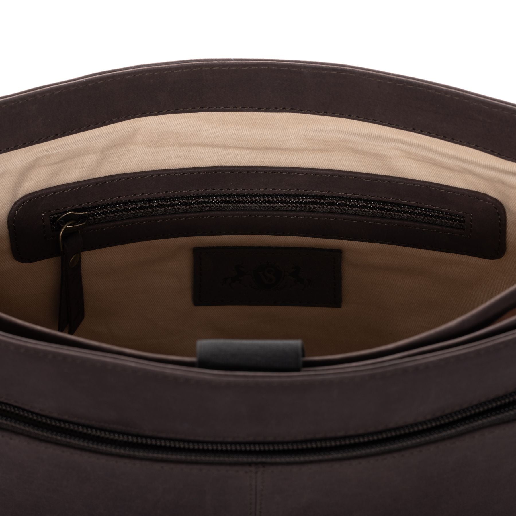 SID & VAIN Laptoptasche Leder Messenger Bag Leder SPENCER dark-brown 36720