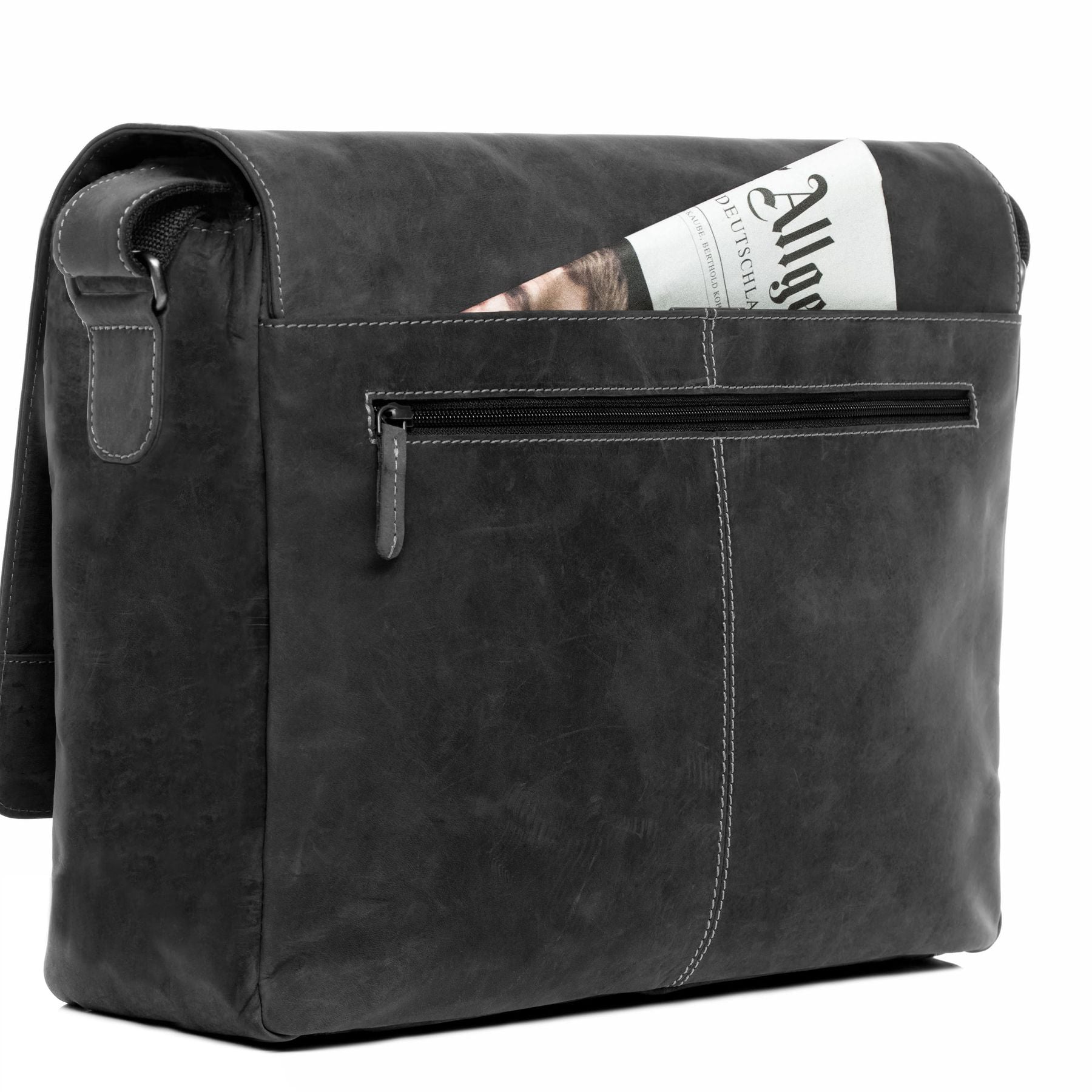 SID & VAIN Laptoptasche Leder Messenger Bag Leder XL SPENCER 29267